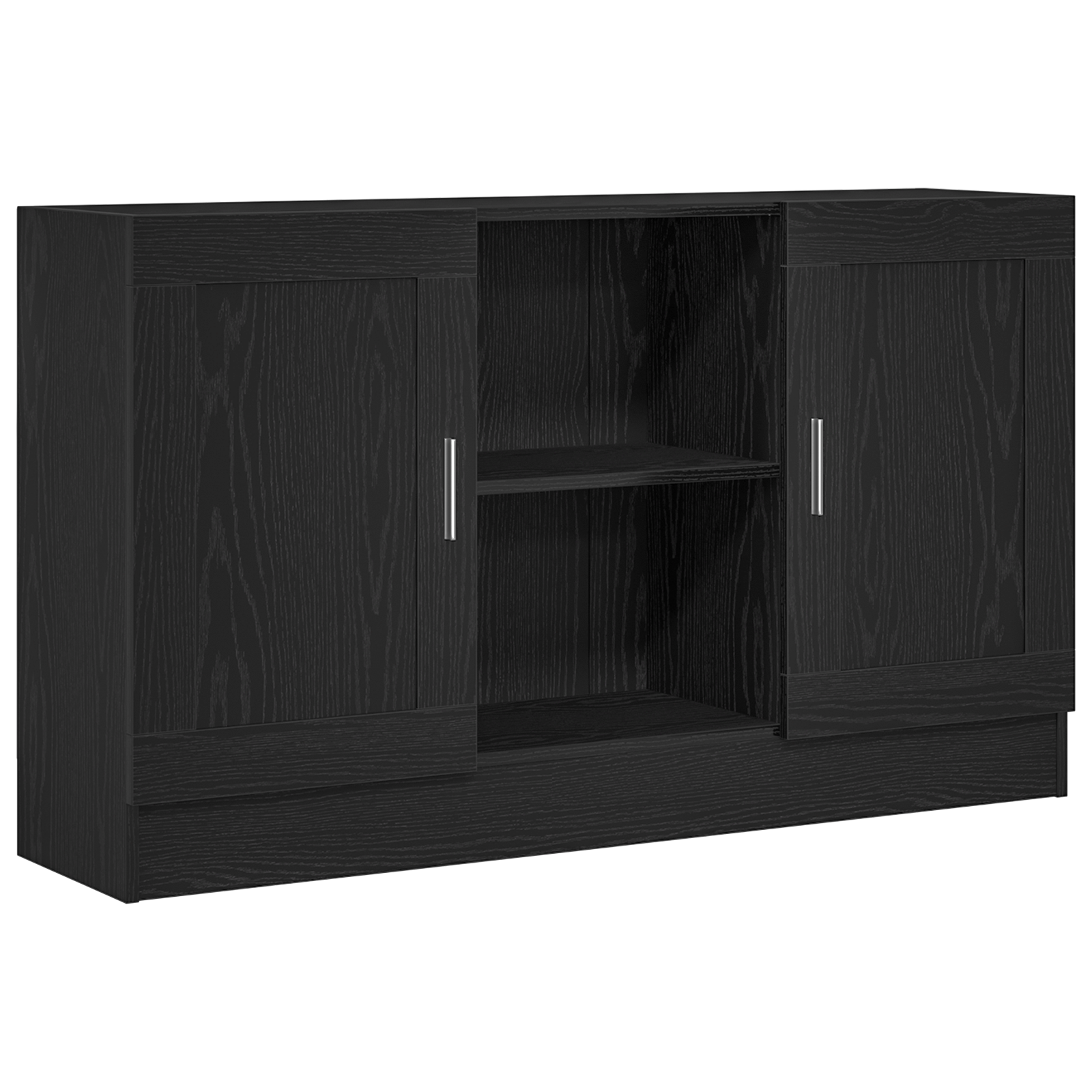 Black Oak Sideboard 120x30.5x70 cm Engineered Wood - Image 2