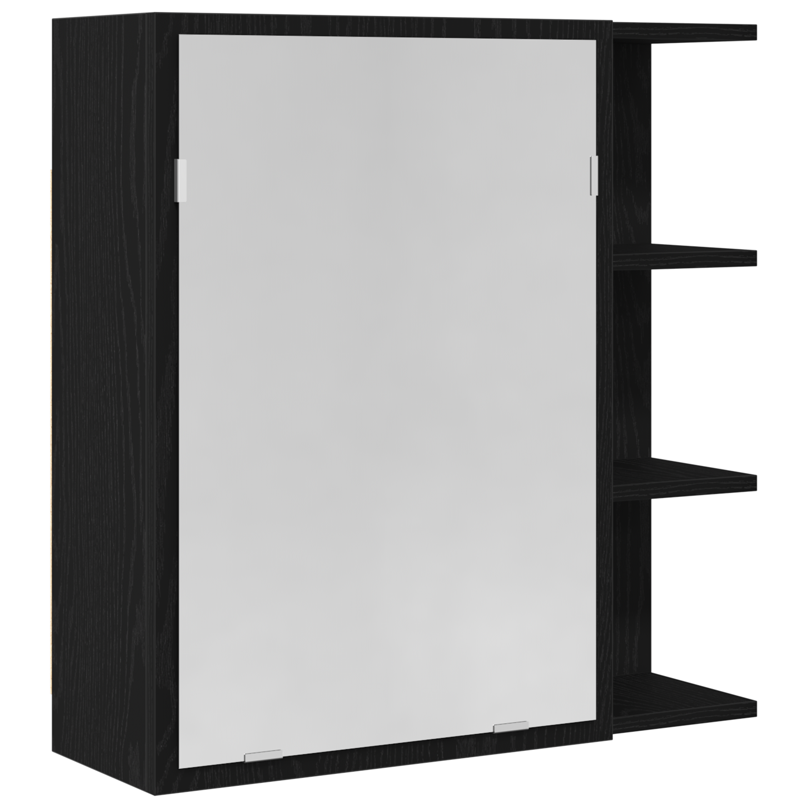 Black Oak Bathroom Mirror Cabinet - 62.5 x 20.5 x 64 cm - Made of Engineered Wood - Image 2