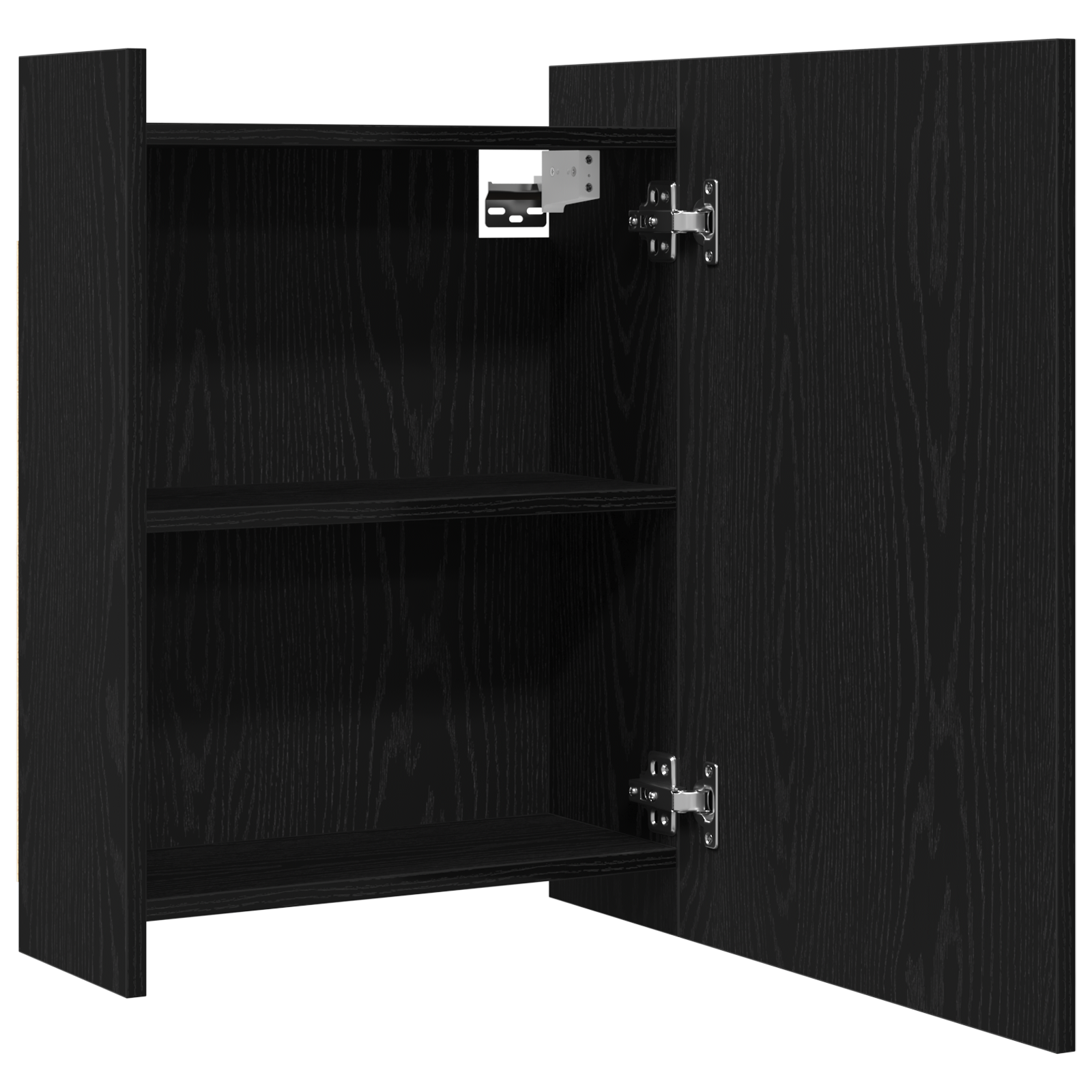 Black Oak Bathroom Mirror Cabinet - 62.5 x 20.5 x 64 cm - Made of Engineered Wood - Image 5