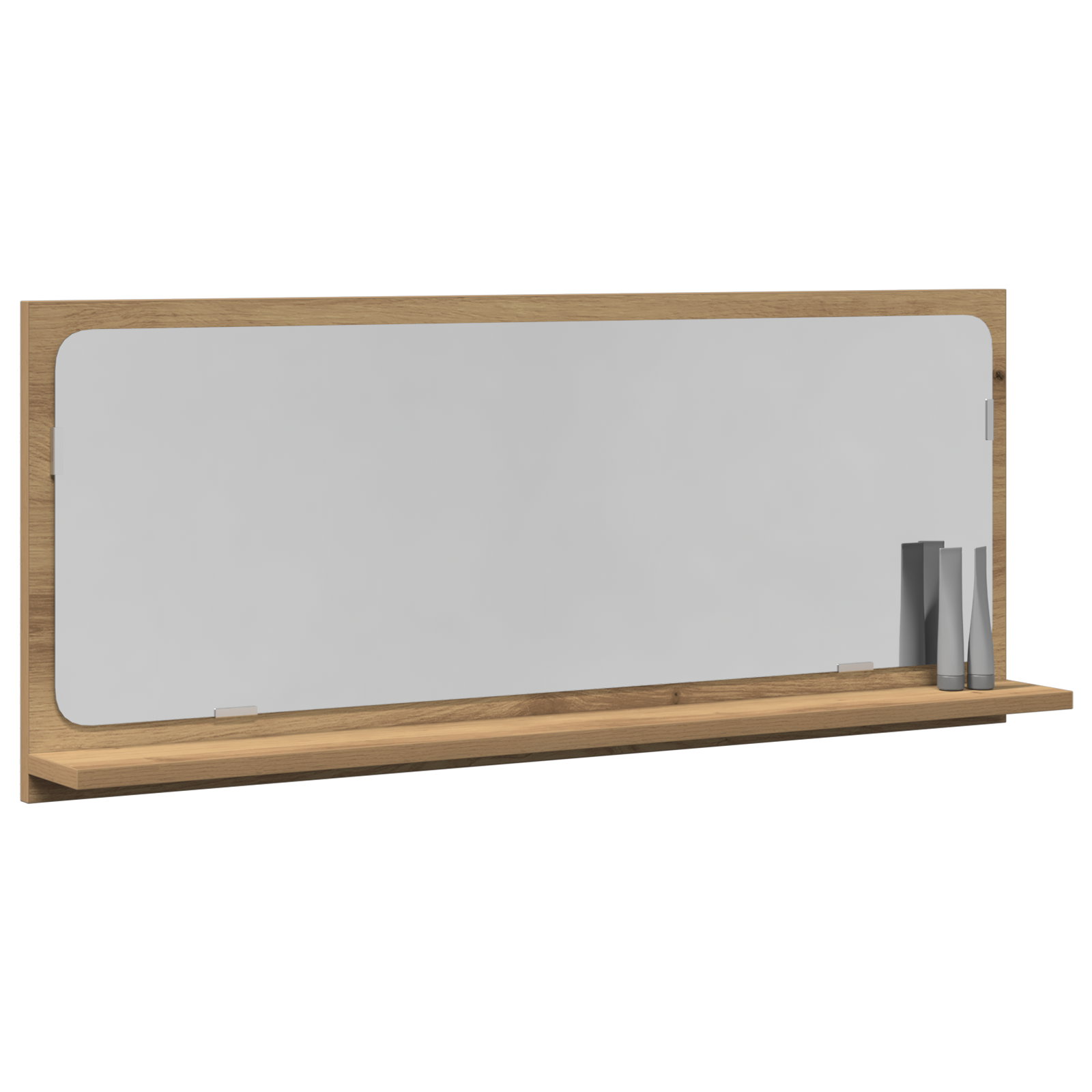 Bathroom Mirror - Handmade Oak, 90x10.5x37 cm, Made from Engineered Wood - Image 3