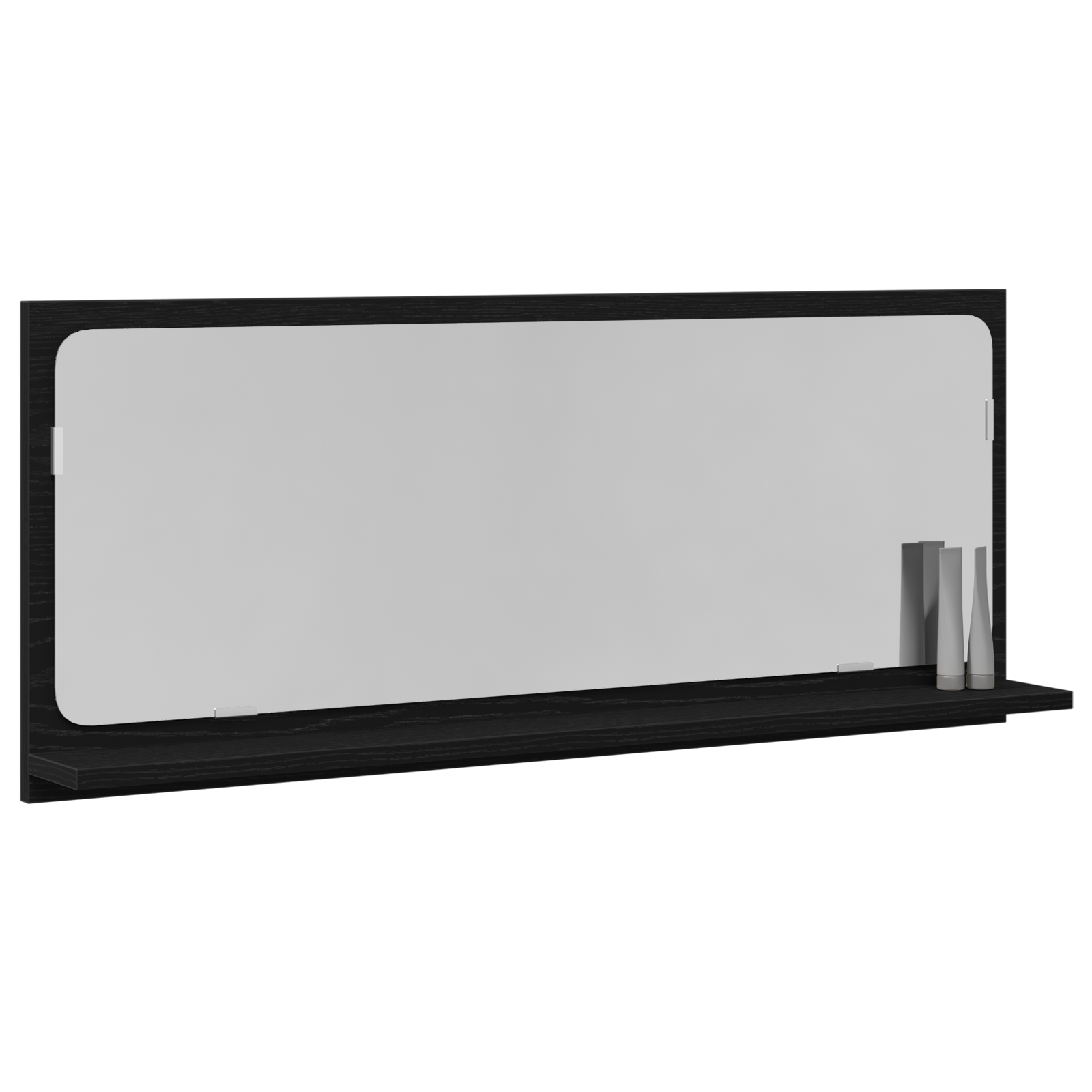 Black Oak Bathroom Mirror - 90x10.5x37 cm, Made from Engineered Wood - Image 3
