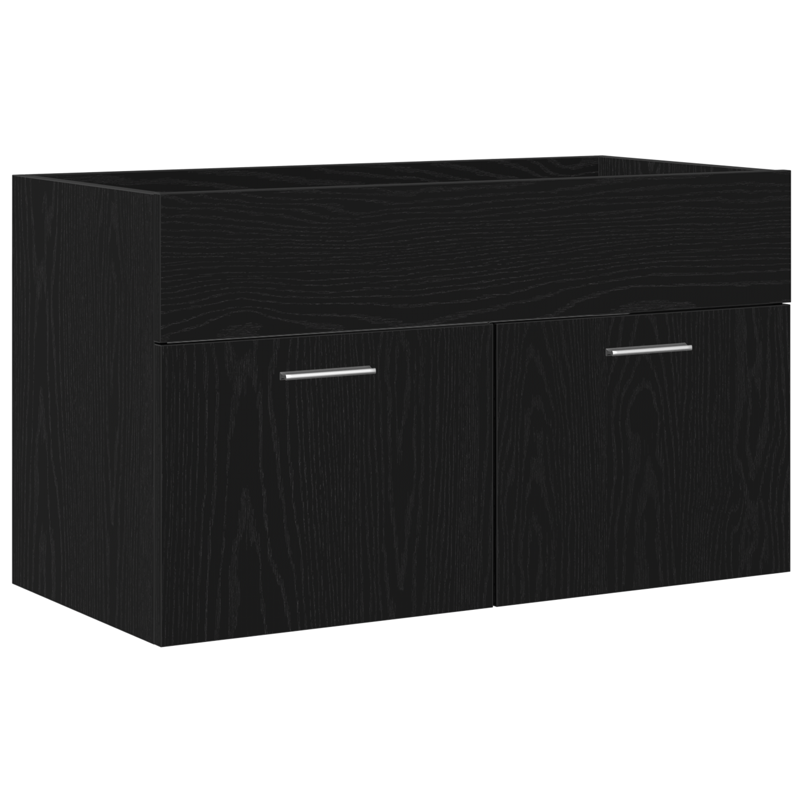 Black Oak Bathroom Sink Cabinet - 80x38.5x46 cm, Made from Engineered Wood - Image 2