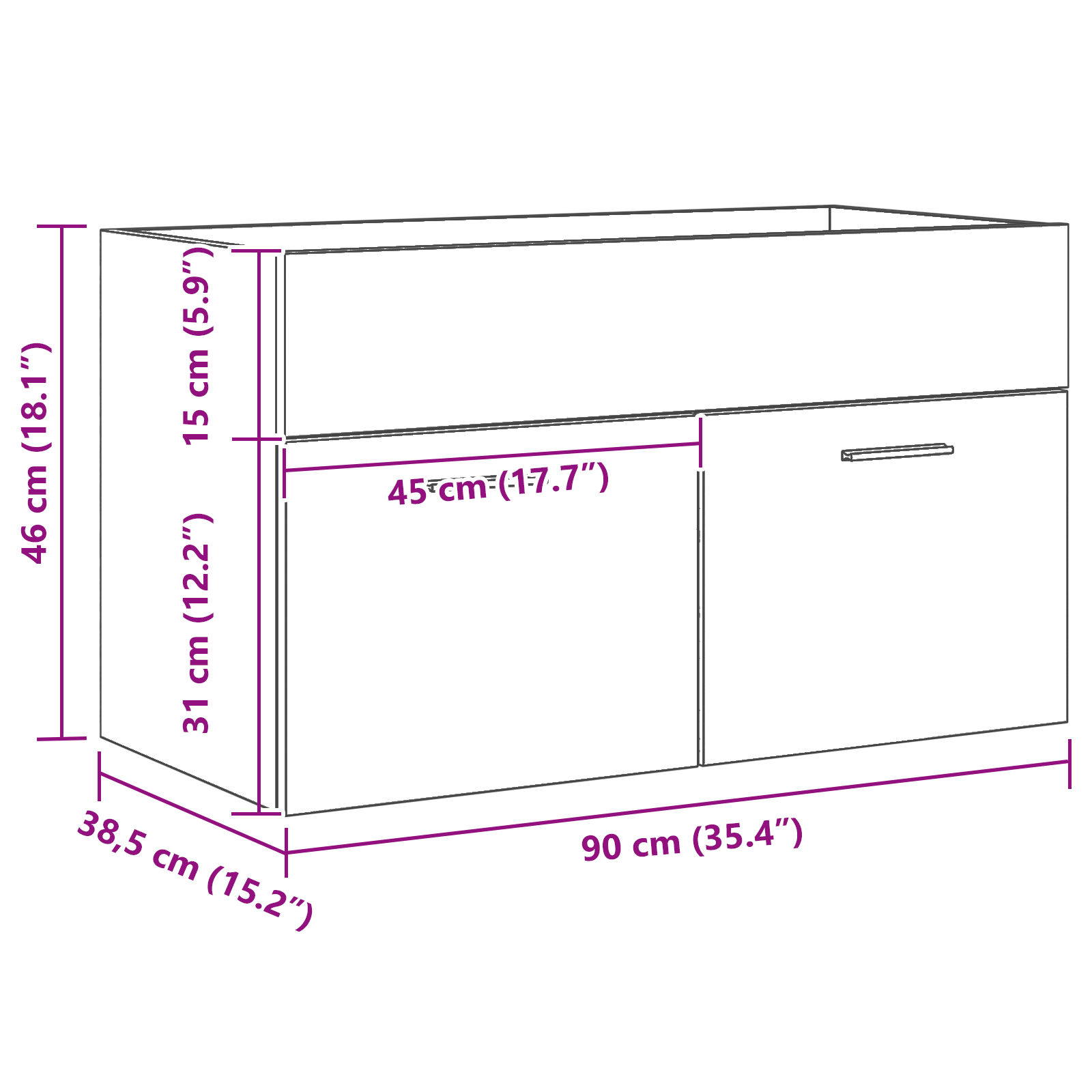 Bathroom Sink Cabinet Black Oak 90x38,5x46 cm Engineered Wood - Image 11