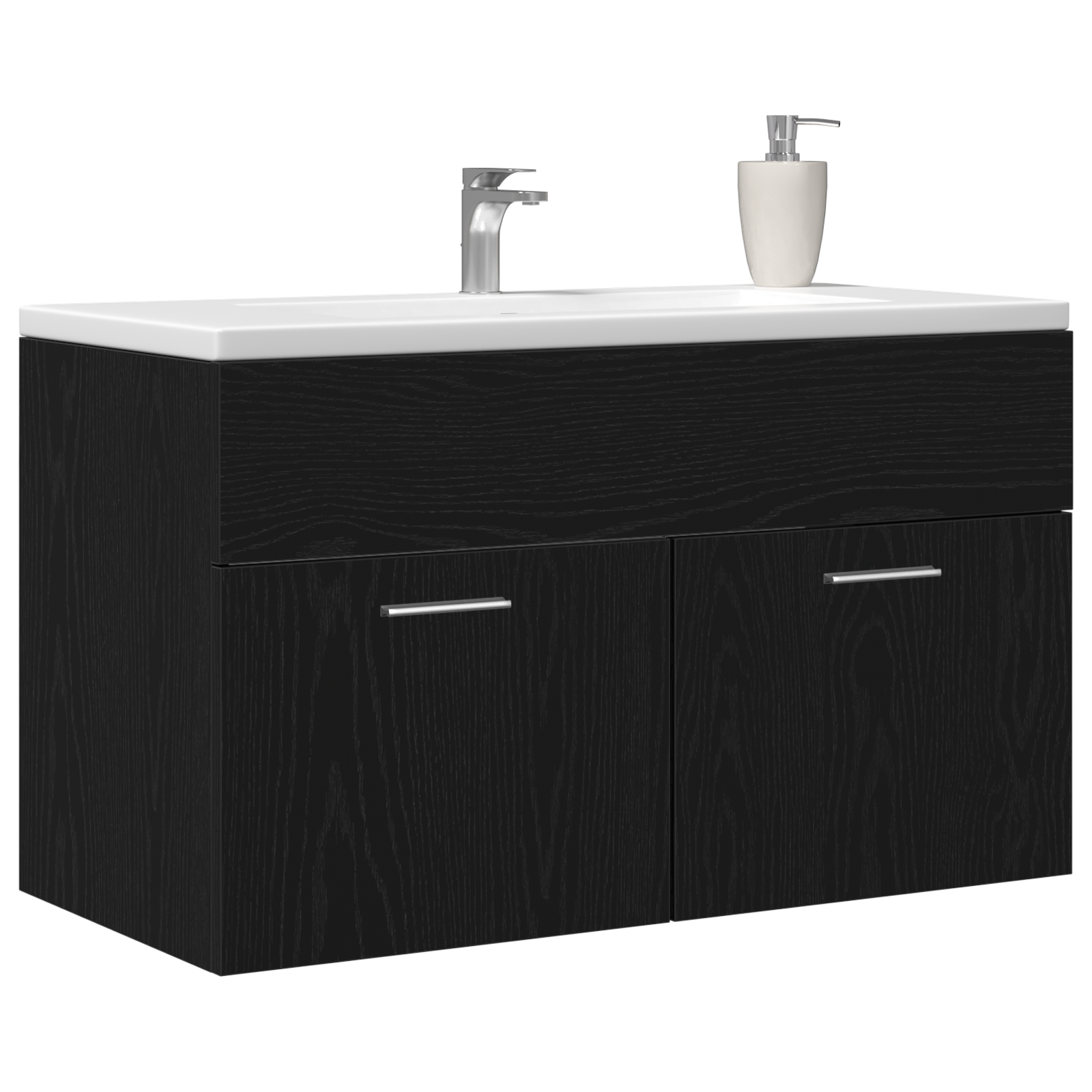 Bathroom Sink Cabinet Black Oak 90x38,5x46 cm Engineered Wood - Image 3