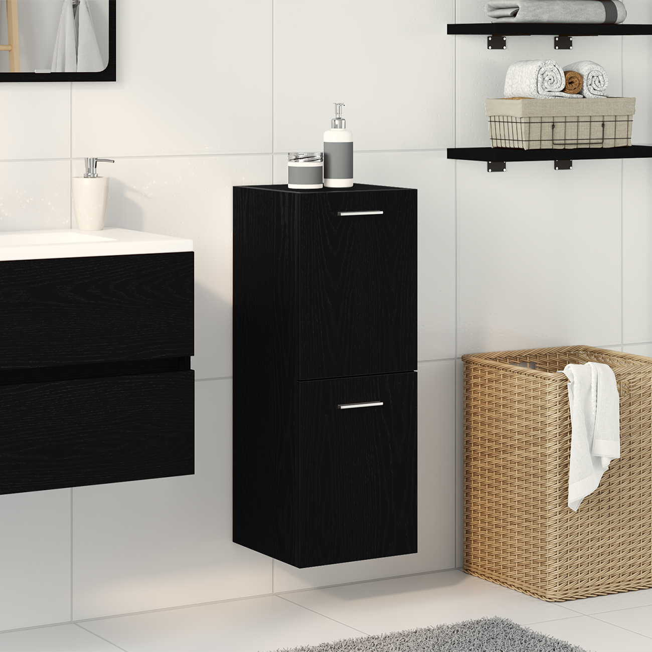 Armario de Baño Estante para Lavadero Mueble Lavabo Madera Contrachapada vidaXL - Imagen 65 de 87