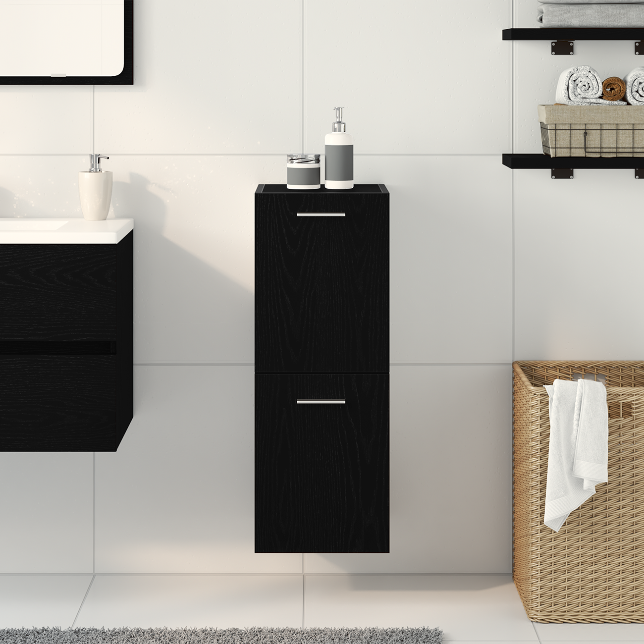 Armario de Baño Estante para Lavadero Mueble Lavabo Madera Contrachapada vidaXL - Imagen 68 de 87