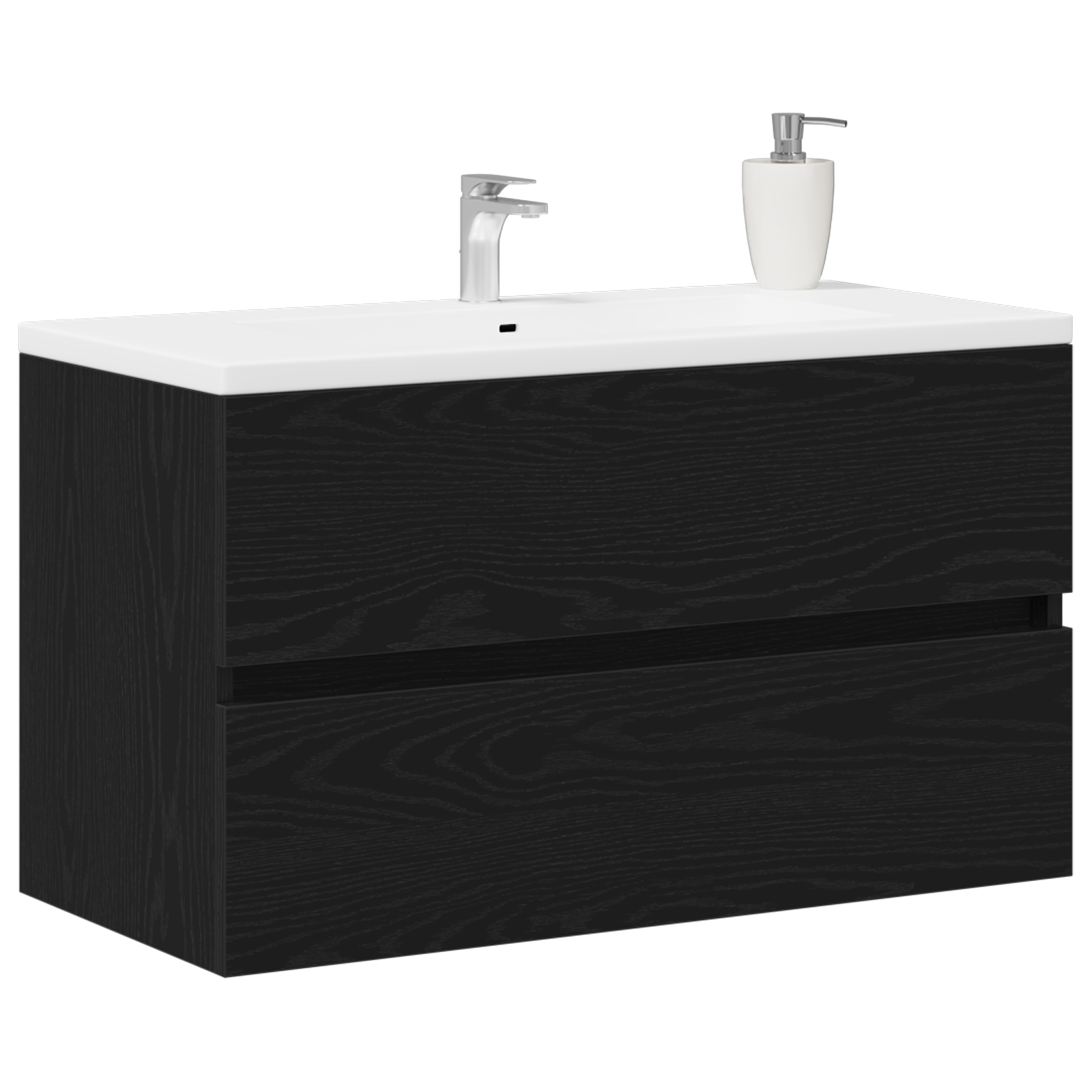 Sink Cabinet Black Oak 80x38.5x45 cm Engineered Wood - Image 3