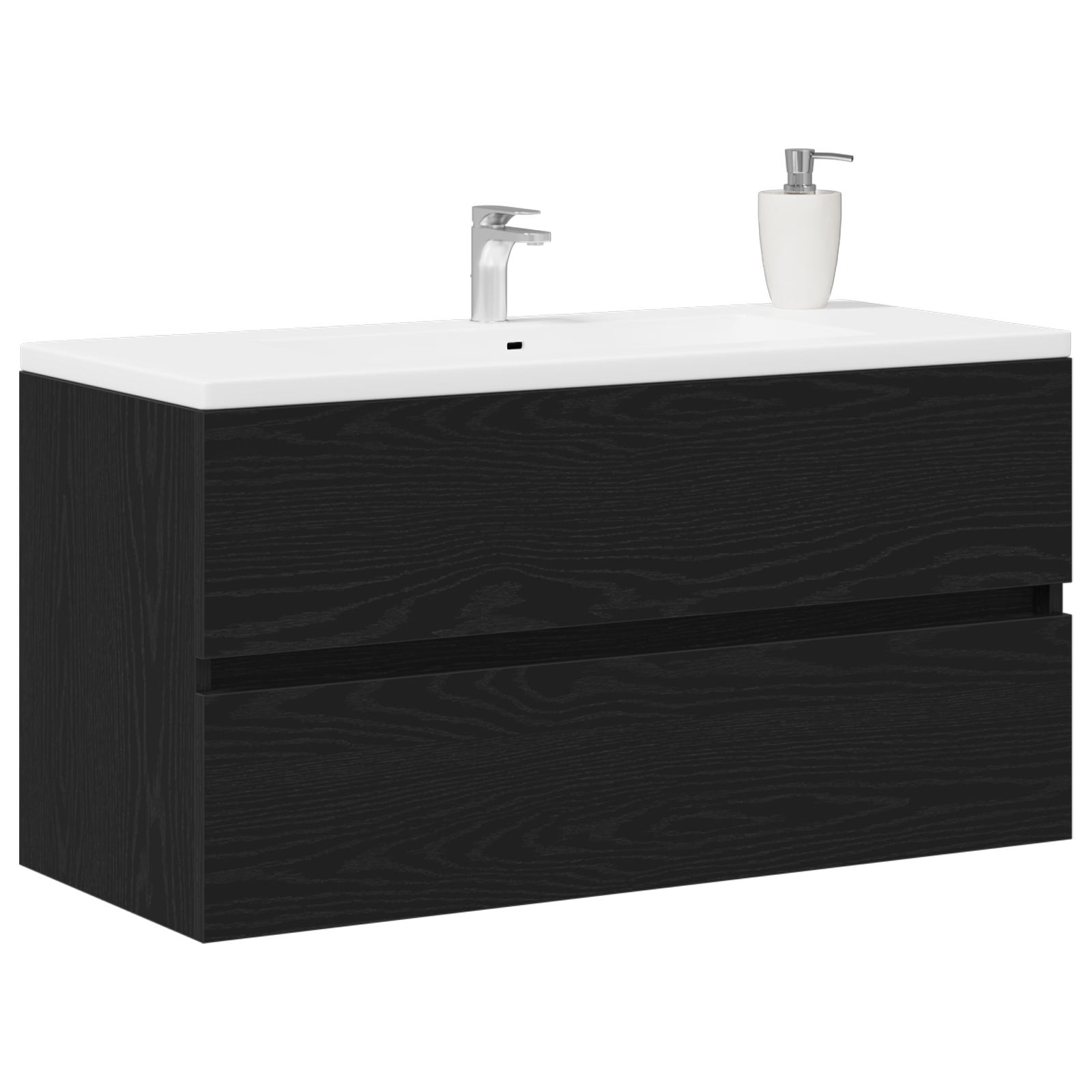 Sink Cabinet Black Oak 90x38.5x45 cm Engineered Wood - Image 3
