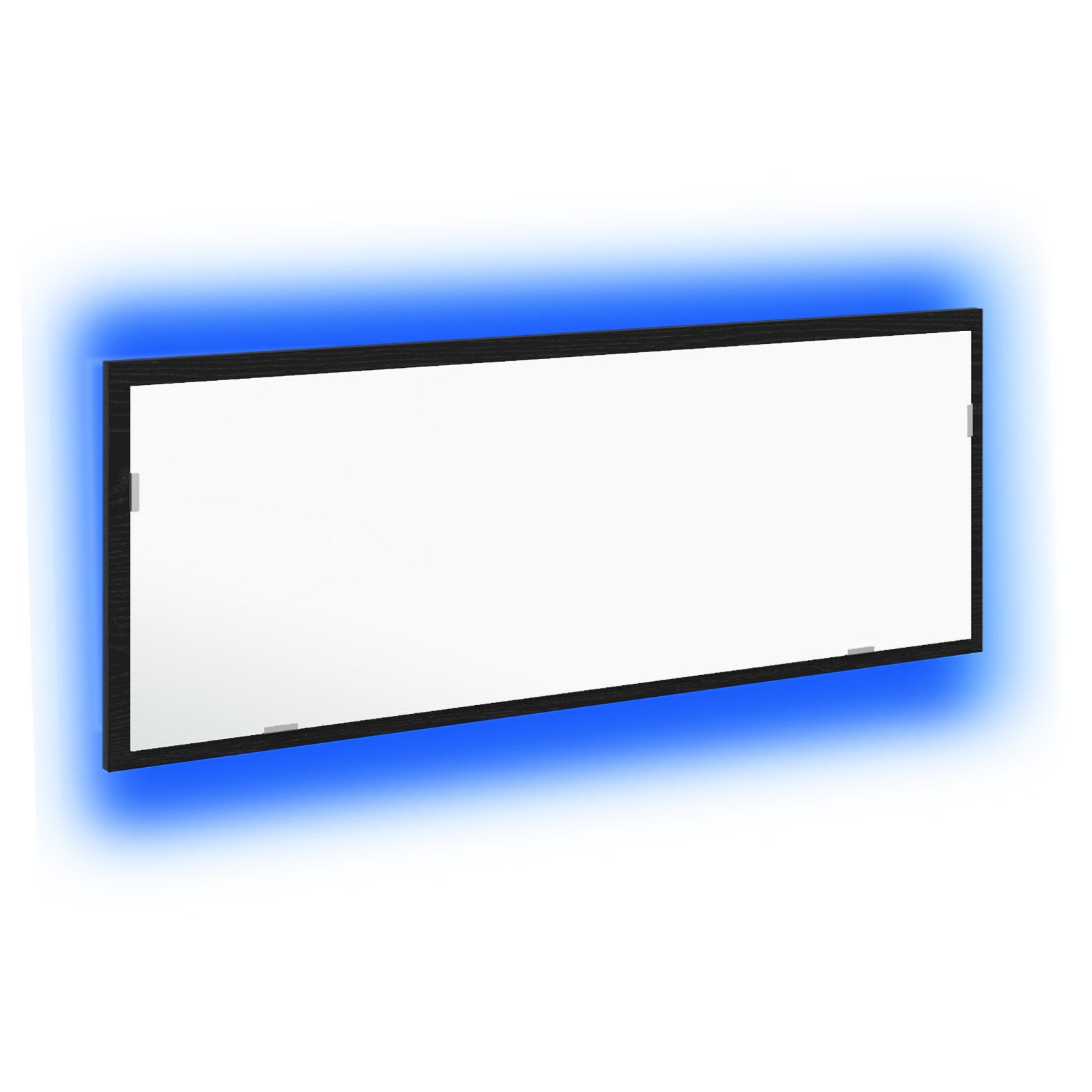 LED Bathroom Mirror Black Oak 100x8.5x37 cm Engineered Wood - Image 2