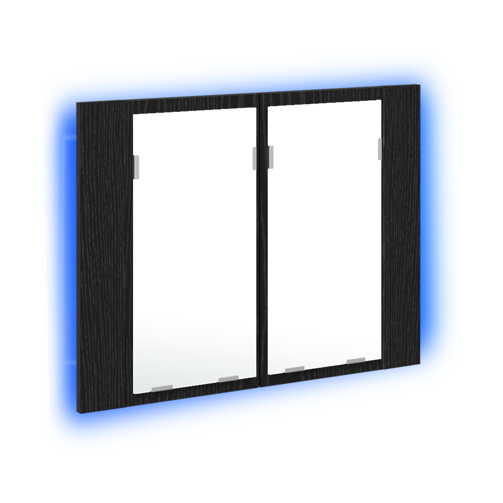 LED Bathroom Mirror Cabinet Black Oak 60x12x45 cm Engineered Wood - Image 2