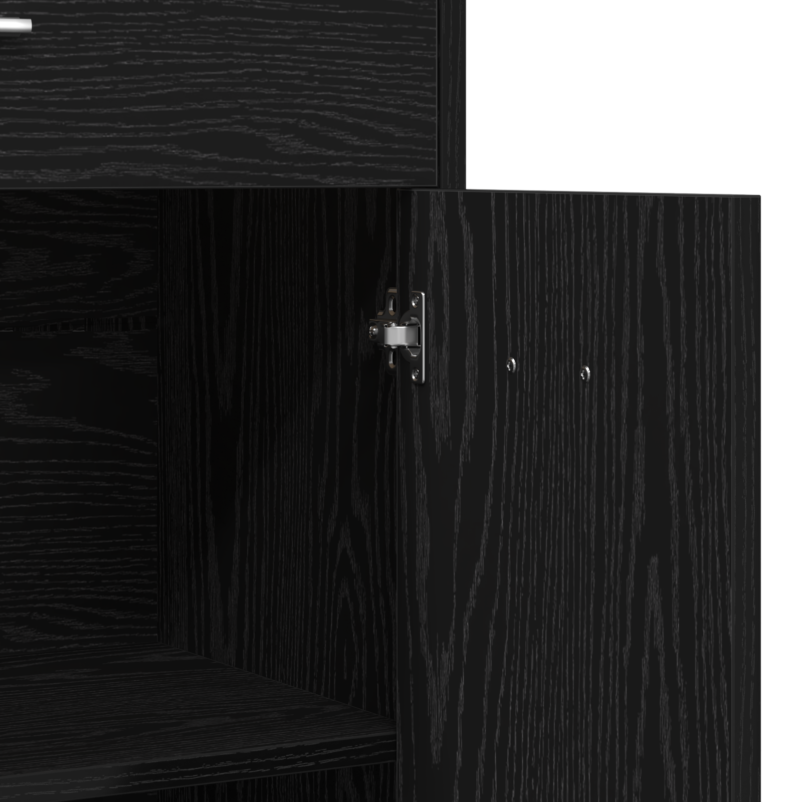 Black Oak Bathroom Cabinet 60x33x80 cm Made of Engineered Wood - Image 9