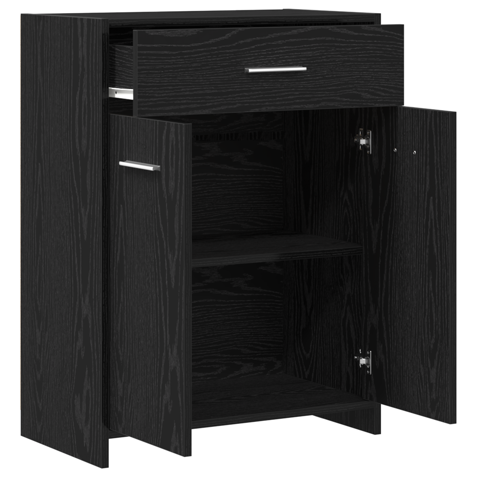 Black Oak Bathroom Cabinet 60x33x80 cm Made of Engineered Wood - Image 7