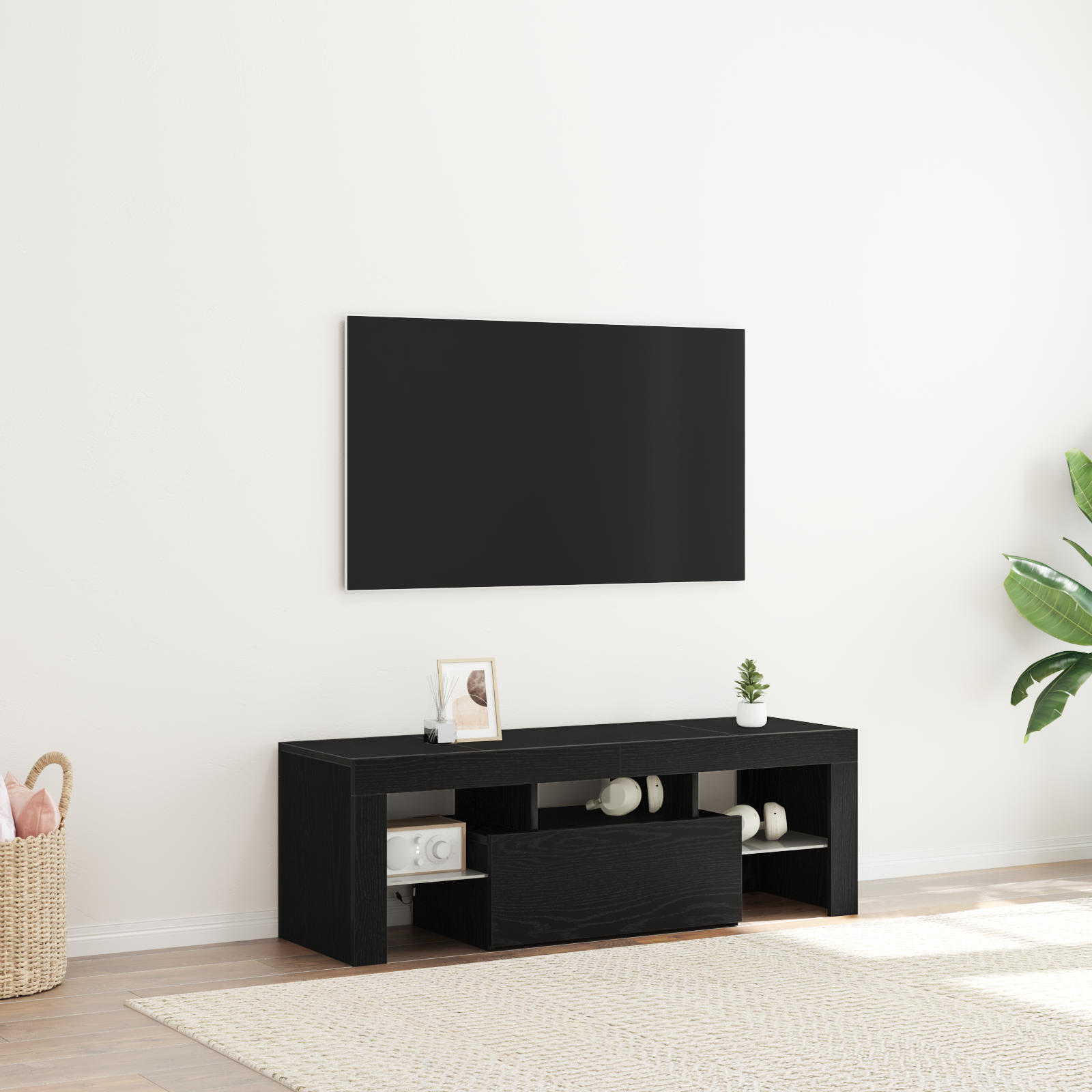 vidaXL Cabinet TV Negru 120 x 35 x 40 cm Lemn compozit