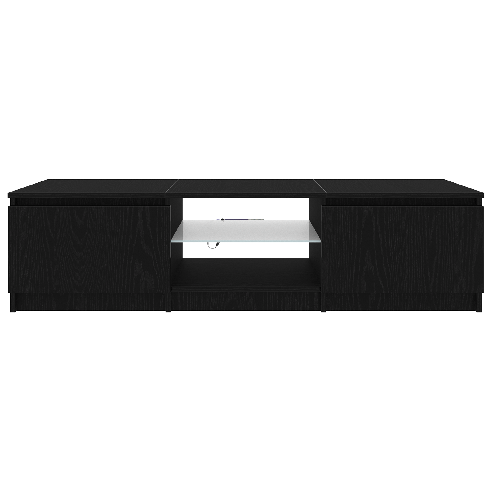 TV Skab med LED Lys - Sort Eg 140x40x35,5 cm - Konstrueret Træ 7 image product%2F862563%2FP Image 862563 WBG Front 05