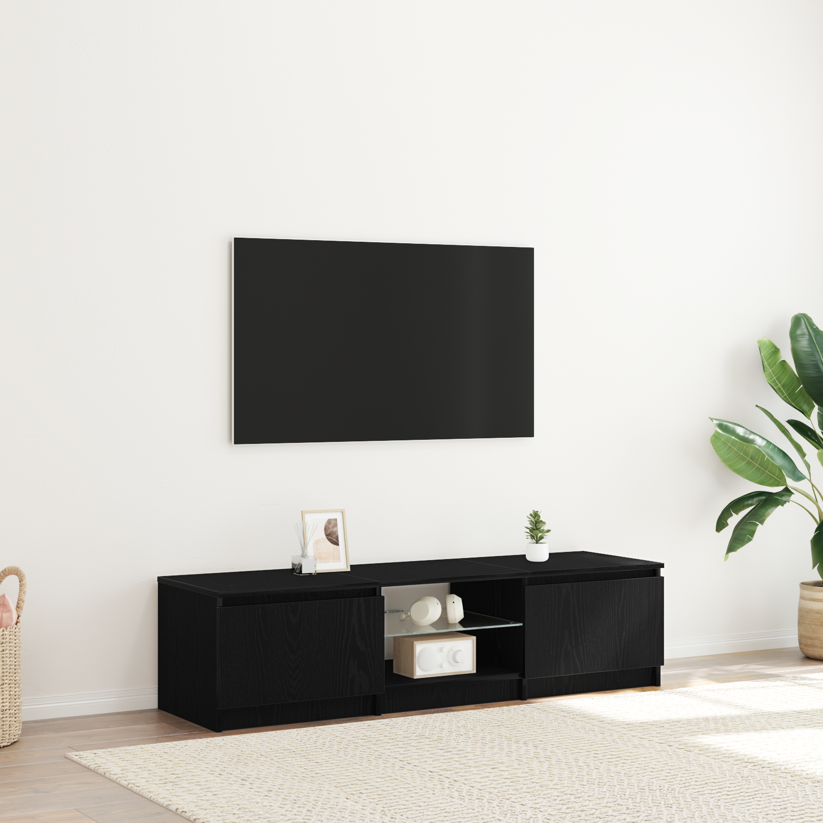 vidaXL Cabinet TV Negru 140 x 38.5 x 36 cm Lemn compozit