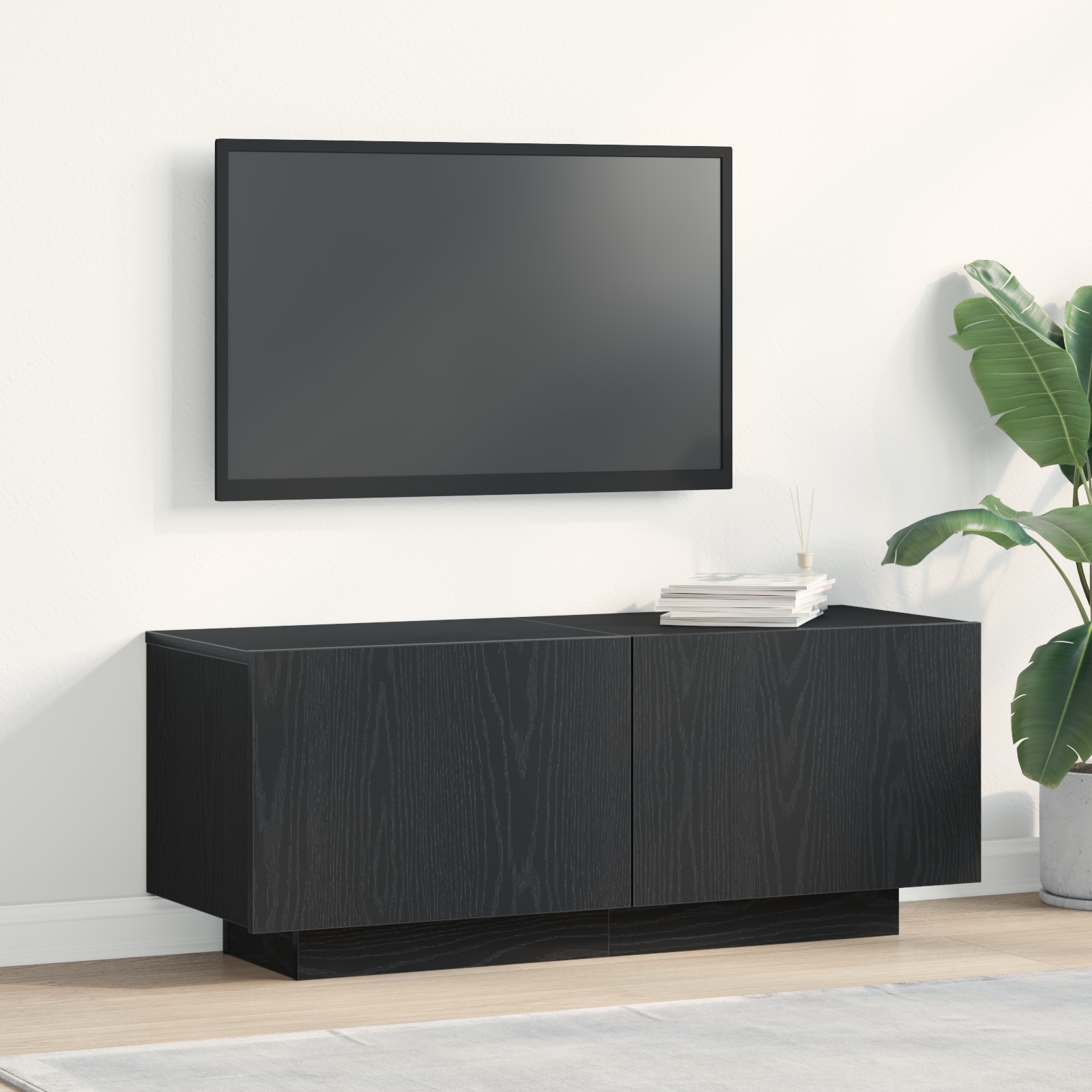 Thumbnail - vidaXL TV-Möbel Schwarz Eiche 100x35x40 cm Holzwerkstoff
