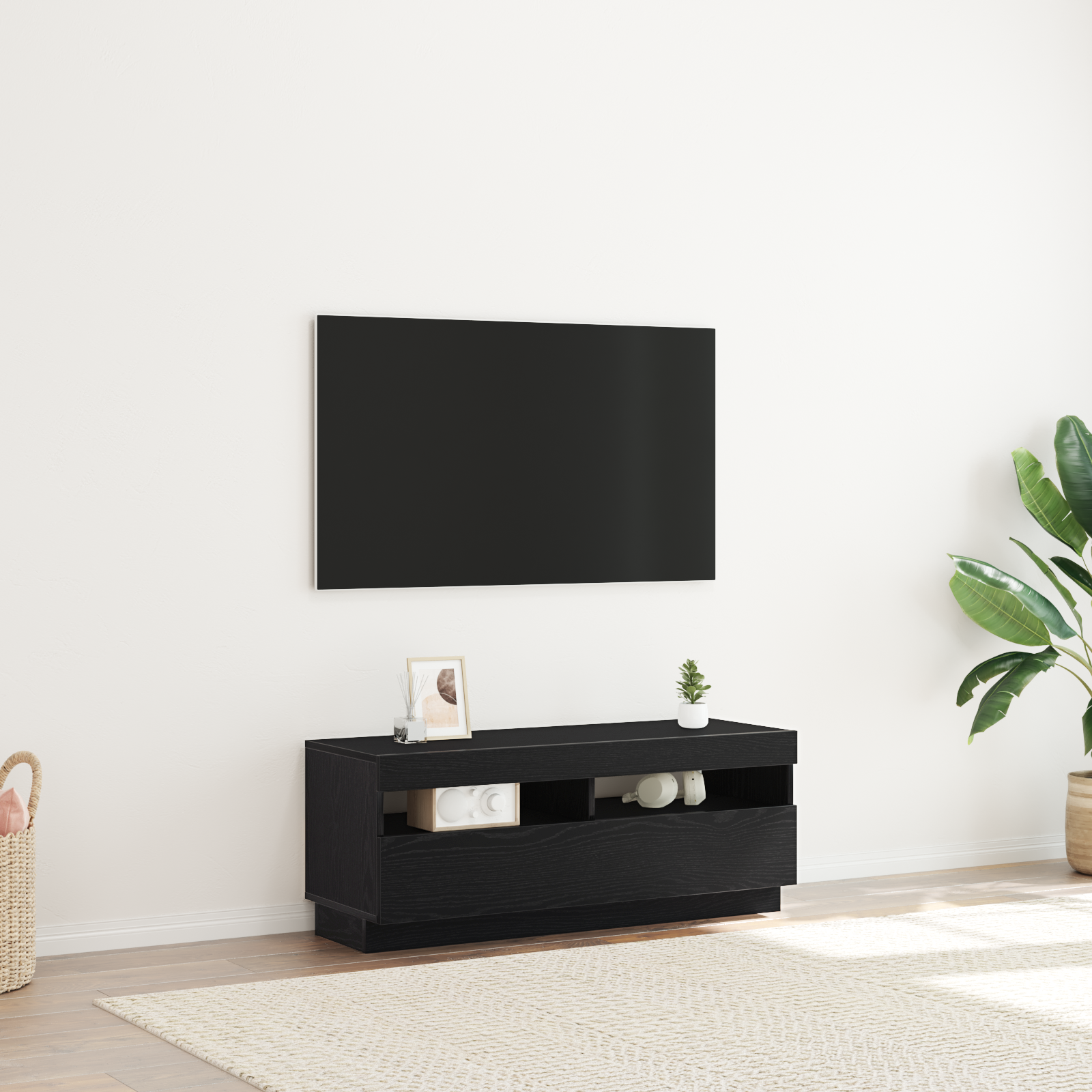 vidaXL Cabinet TV Negru 100 x 35 x 40 cm Lemn compozit