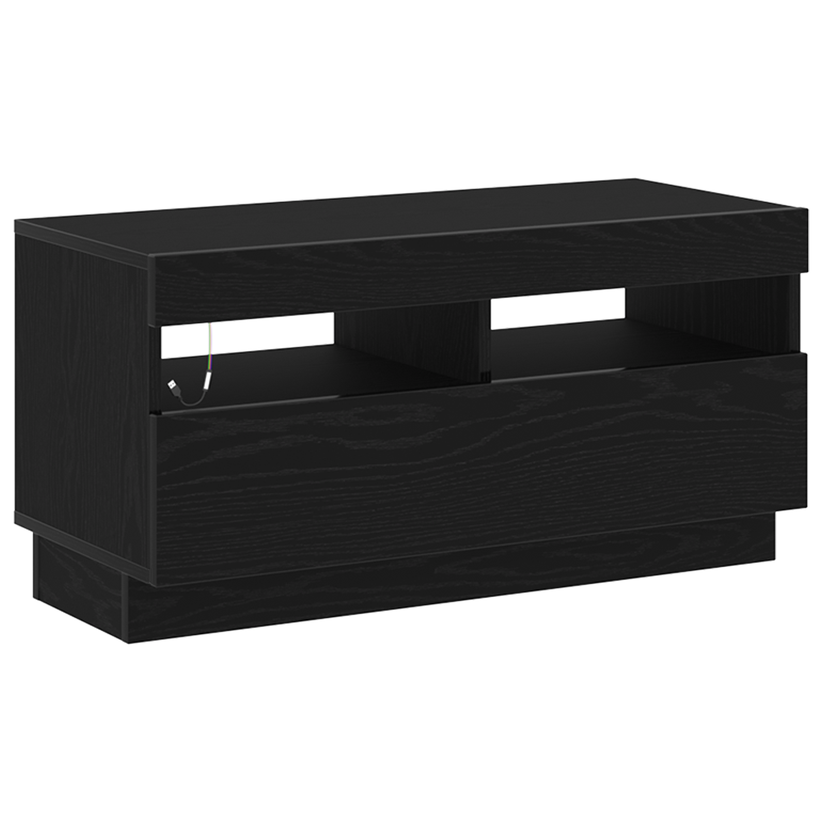 Thumbnail - vidaXL LED TV-Schrank Schwarz Eiche 80x35x40 cm Holzwerkstoff