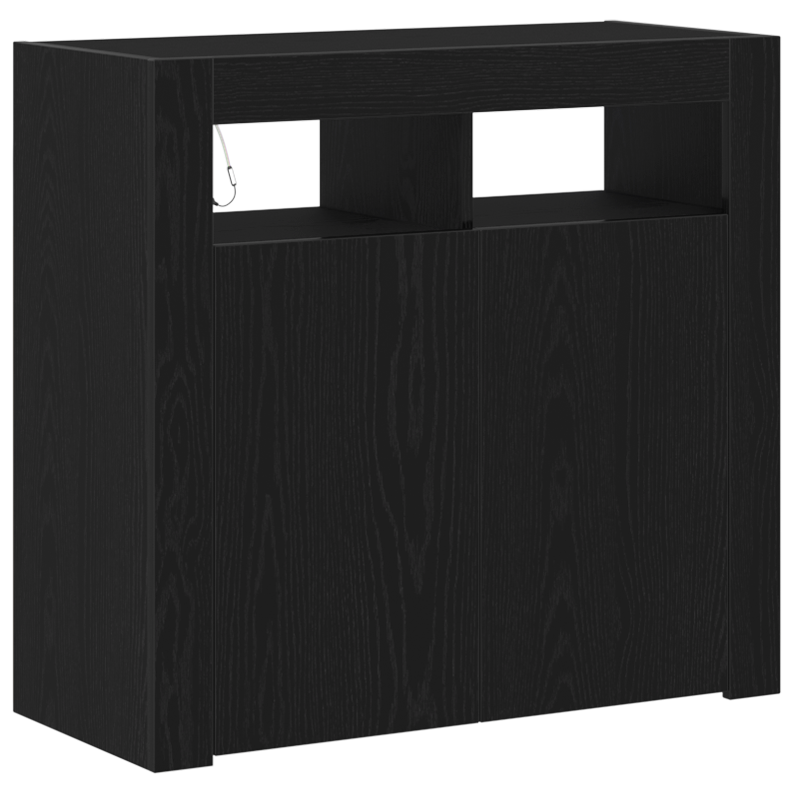 Thumbnail - vidaXL LED Sideboard Schwarz Eiche 80x35x75 cm Holzwerkstoff