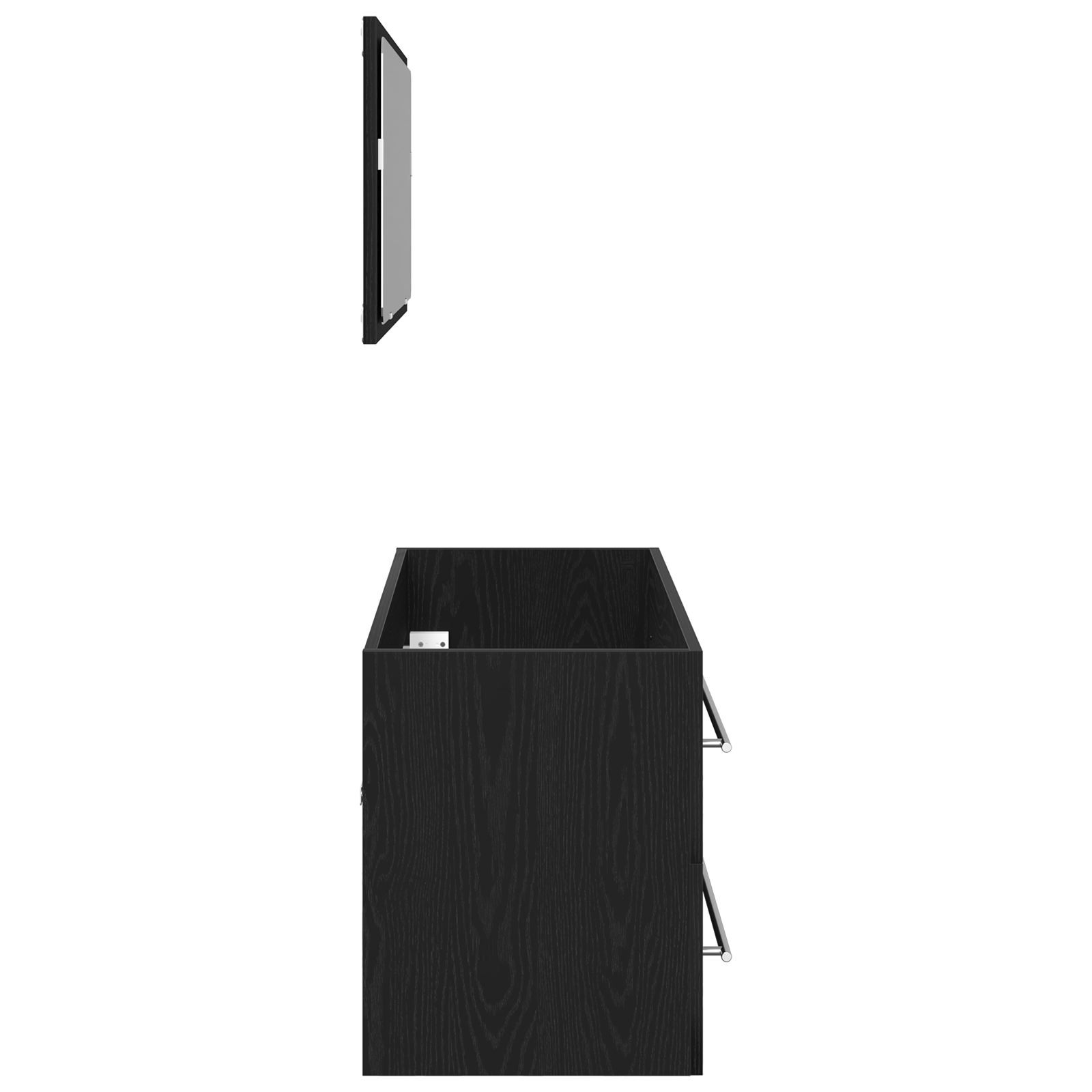Sink Cabinet with Mirror Black Oak 90x45x1,5 cm Engineered Wood - Image 8