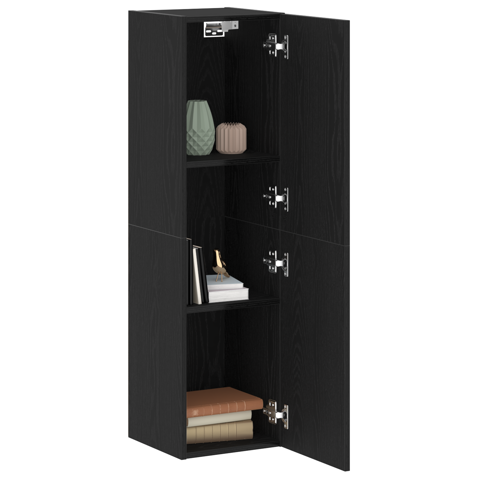 Thumbnail - vidaXL TV-Schrank in Schwarz-Eiche, Maße 30,5 x 30 x 110 cm, aus Holzwerkstoff