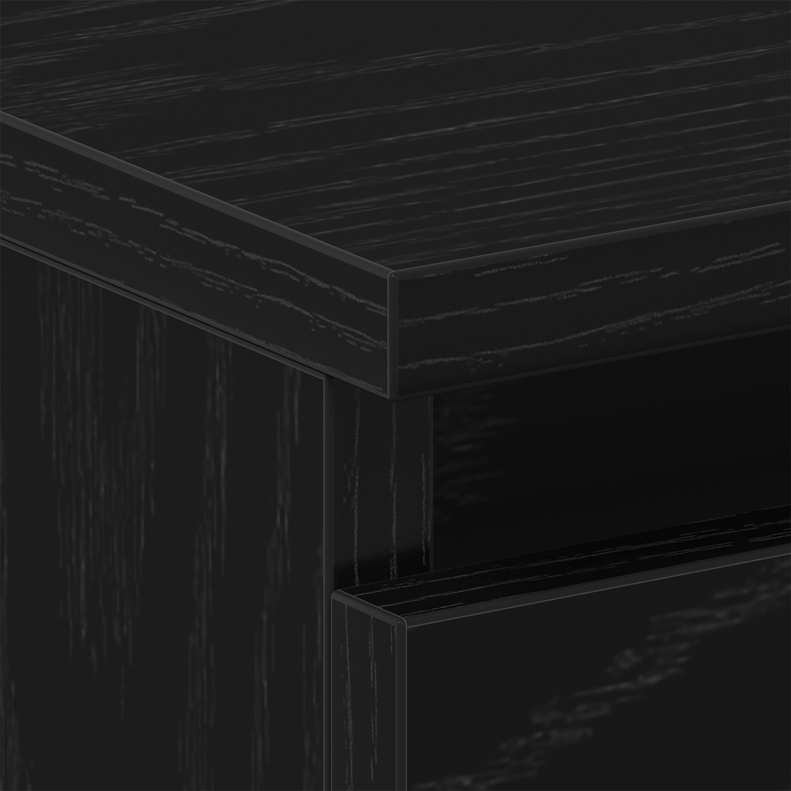 Нощно шкафче Черен дъб 40x30x39 см от инженерна дървесина - Image 9