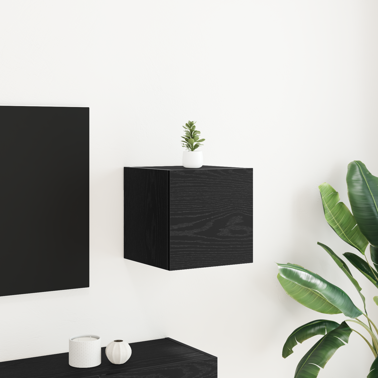Thumbnail - vidaXL TV-Wandschrank Schwarz Eiche 30,5x30x30 cm