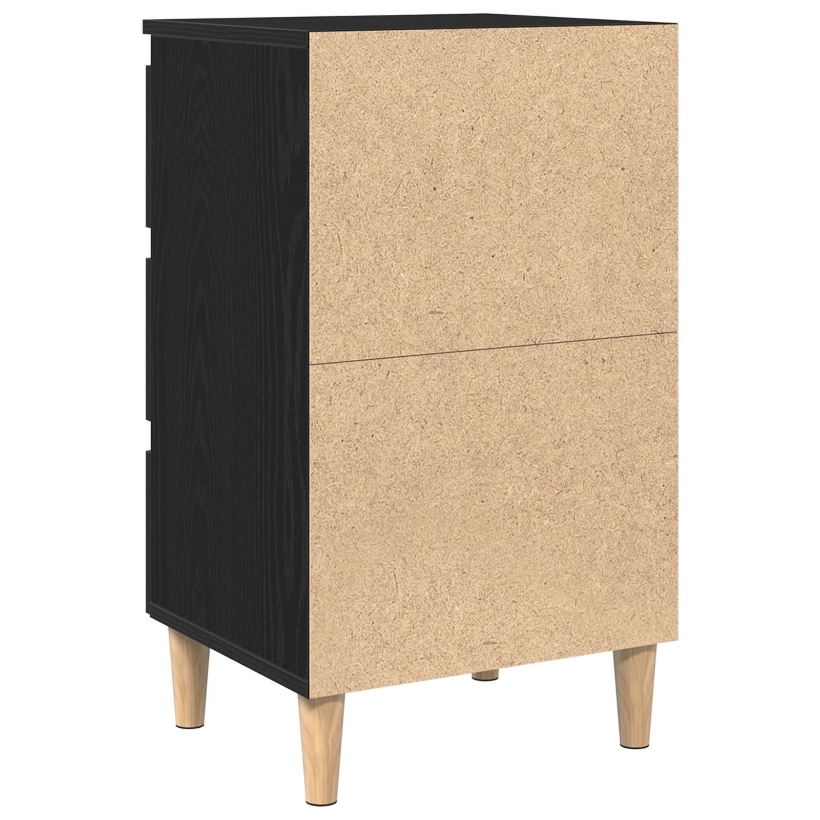 Bedside Cabinet with Wooden Leg Black Oak 40x35x69 cm - Image 8