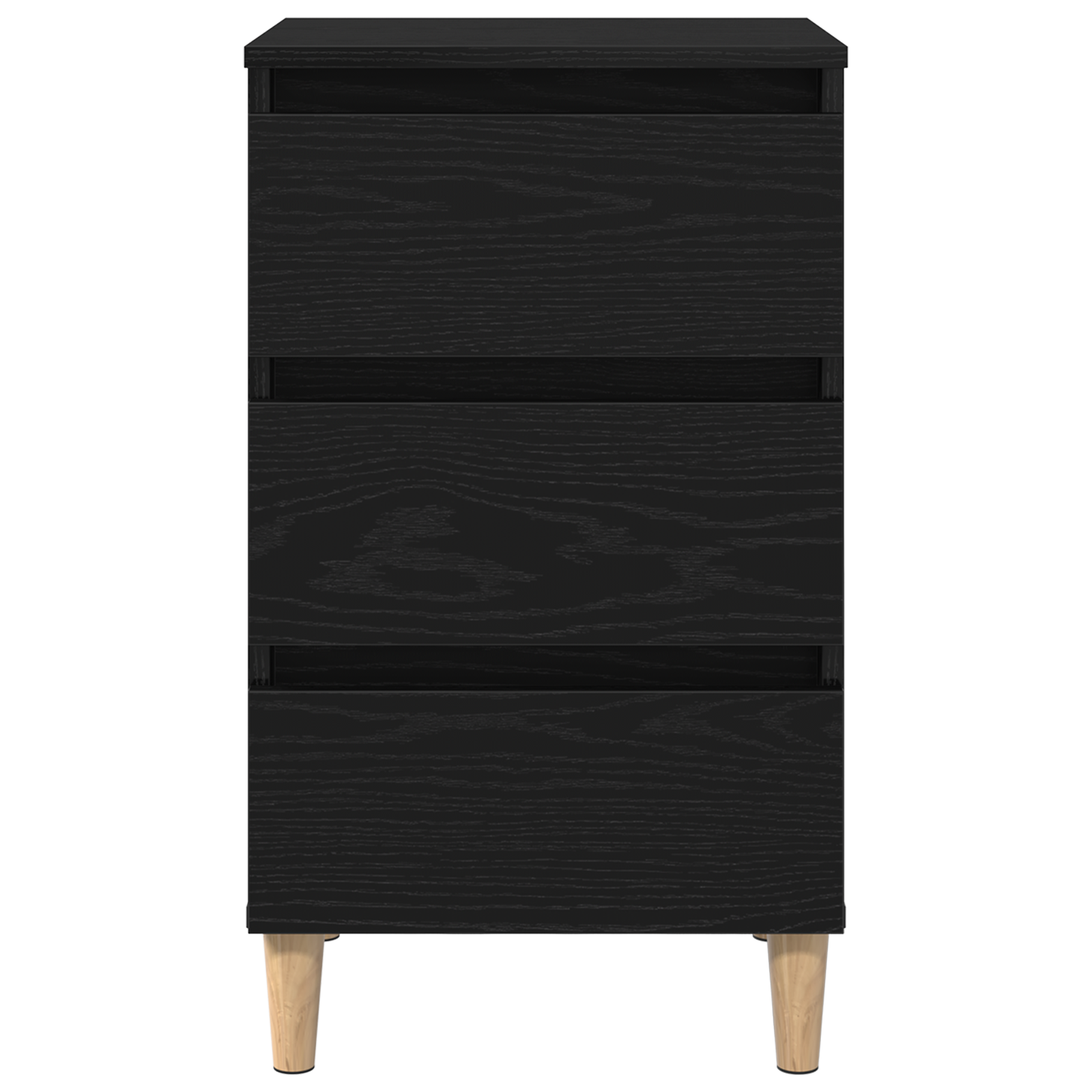 Bedside Cabinet with Wooden Leg Black Oak 40x35x69 cm - Image 6