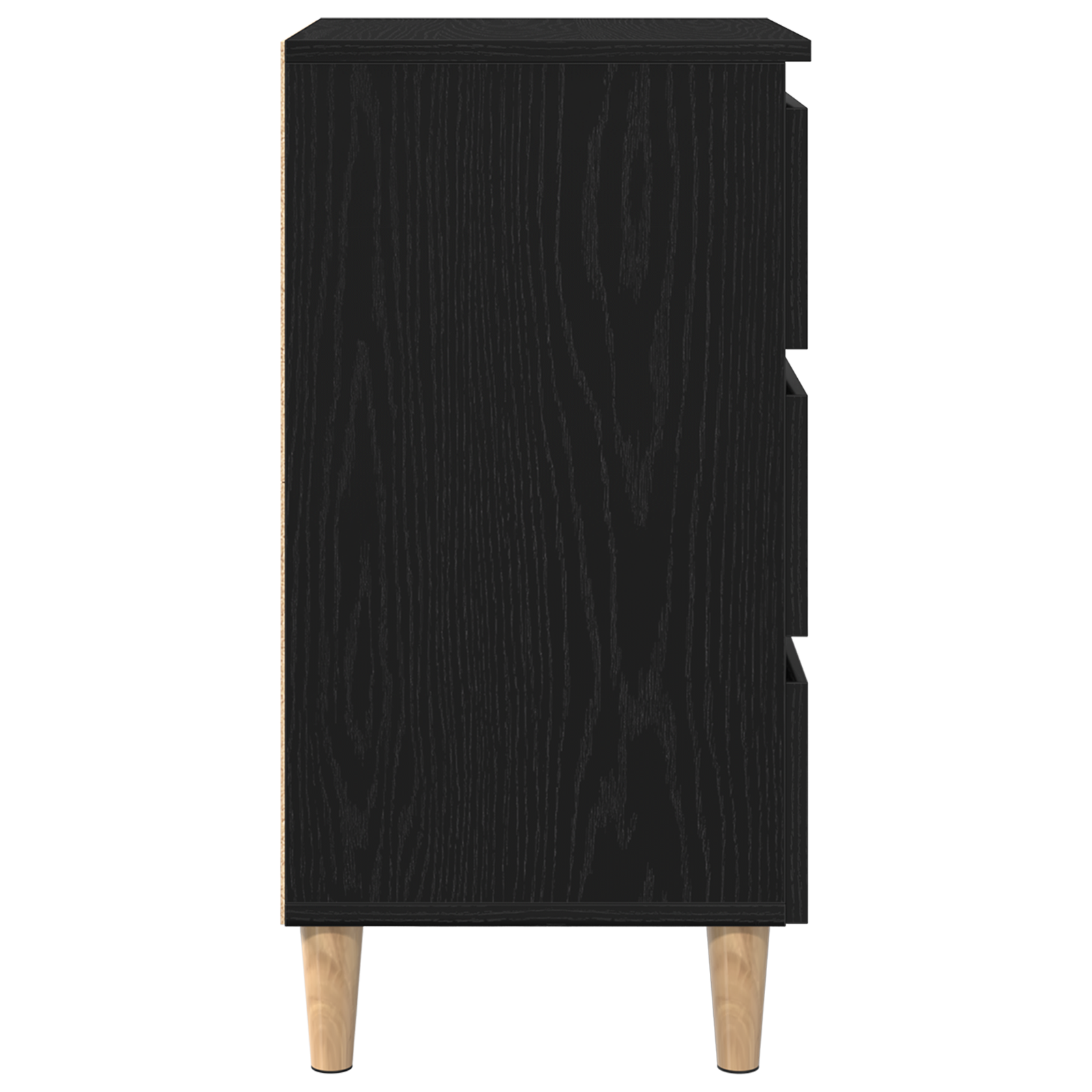 Bedside Cabinet with Wooden Leg Black Oak 40x35x69 cm - Image 7