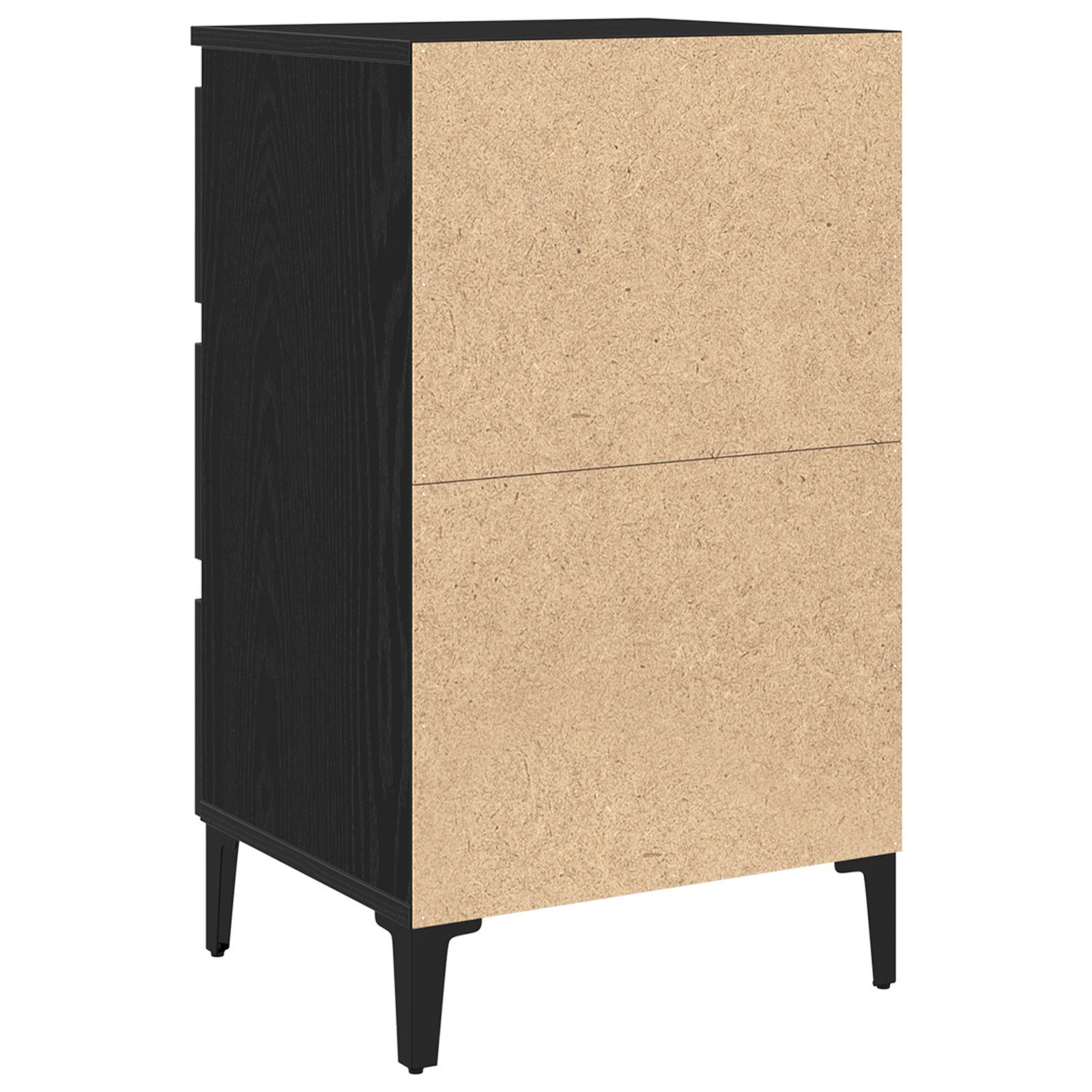 Bedside Cabinet with Metal Leg Black Oak 40x35x69 cm - Image 8
