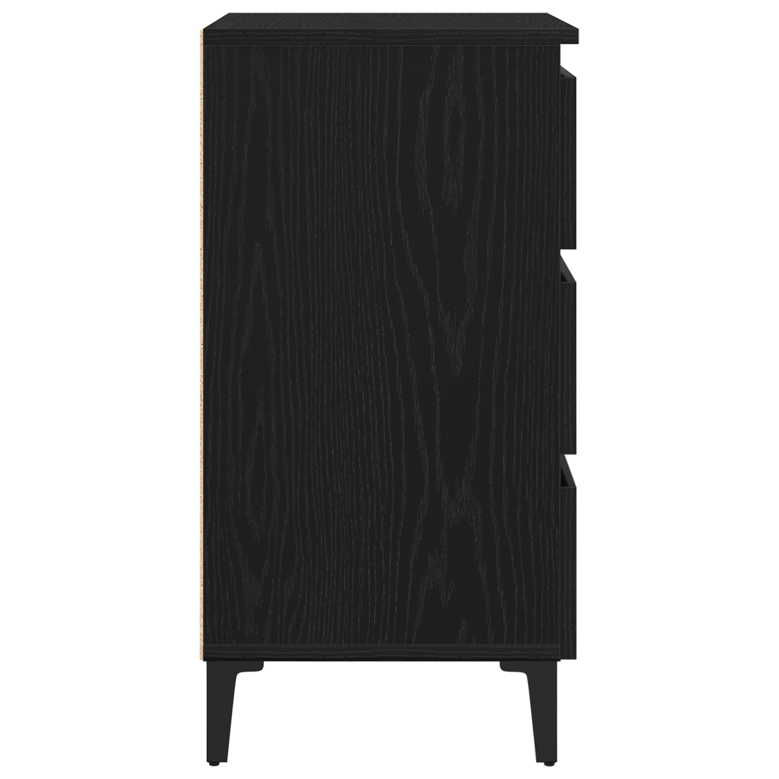 Bedside Cabinet with Metal Leg Black Oak 40x35x69 cm - Image 7