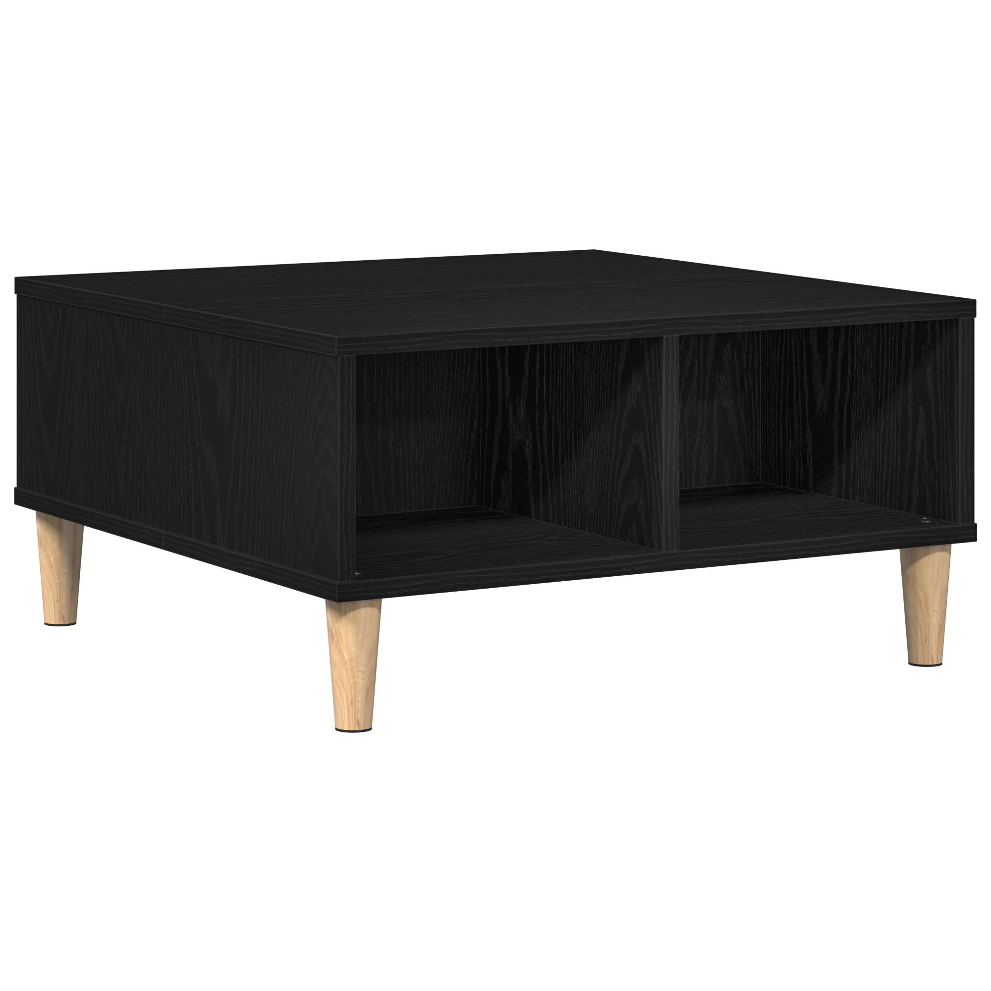 Black Oak Coffee Table - 60x60x30 cm, Made of Engineered Wood - Image 2
