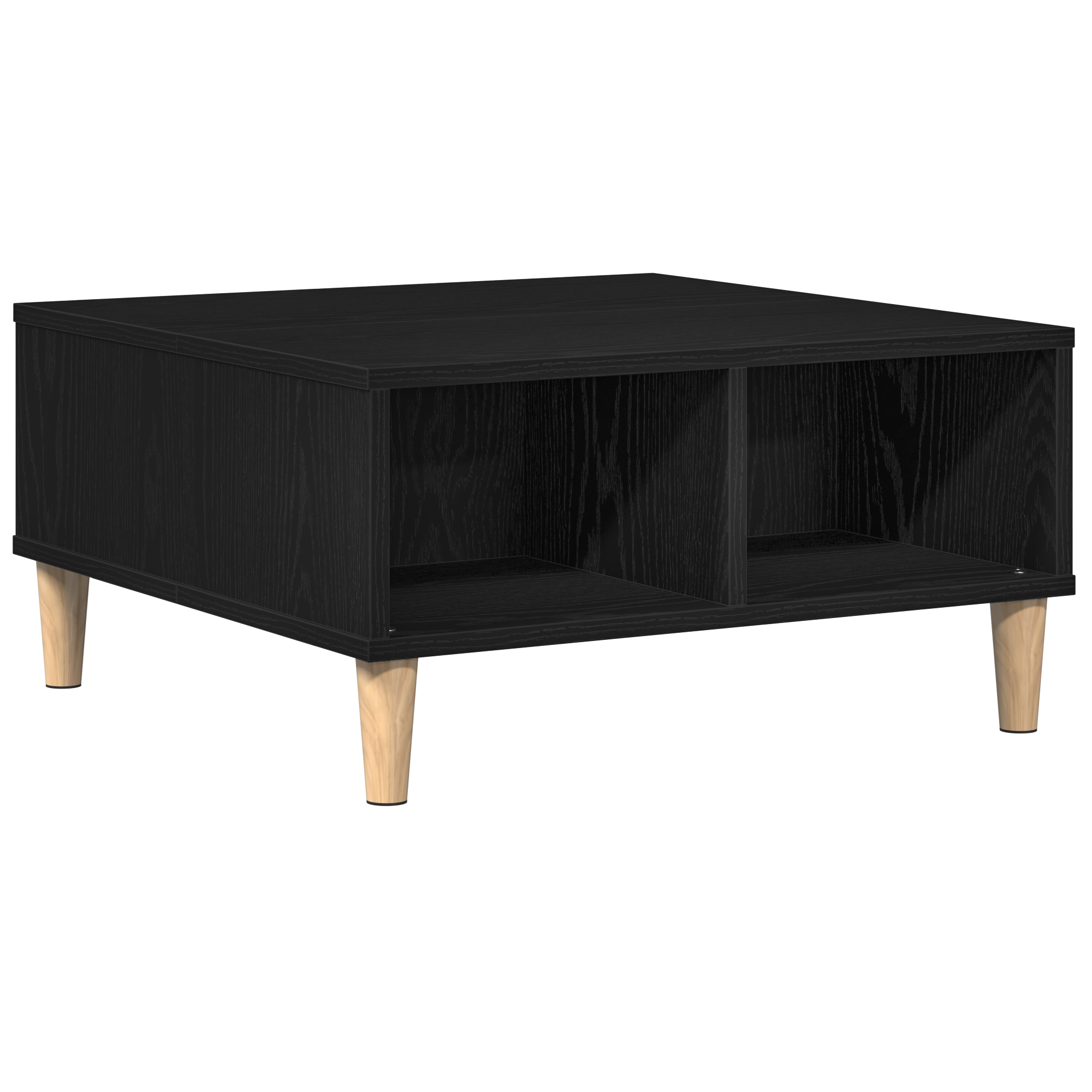 Black Oak Coffee Table - 60x60x30 cm, Made of Engineered Wood - Image 5