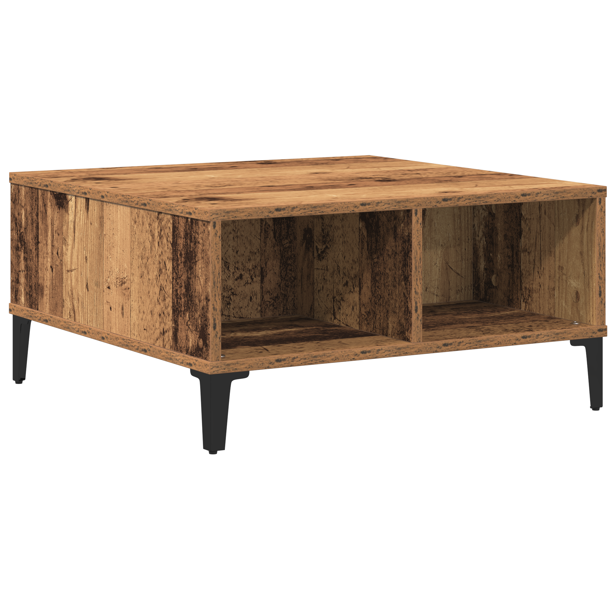 Coffee Table Old Wood 60x60x30 cm Engineered Wood - Image 2