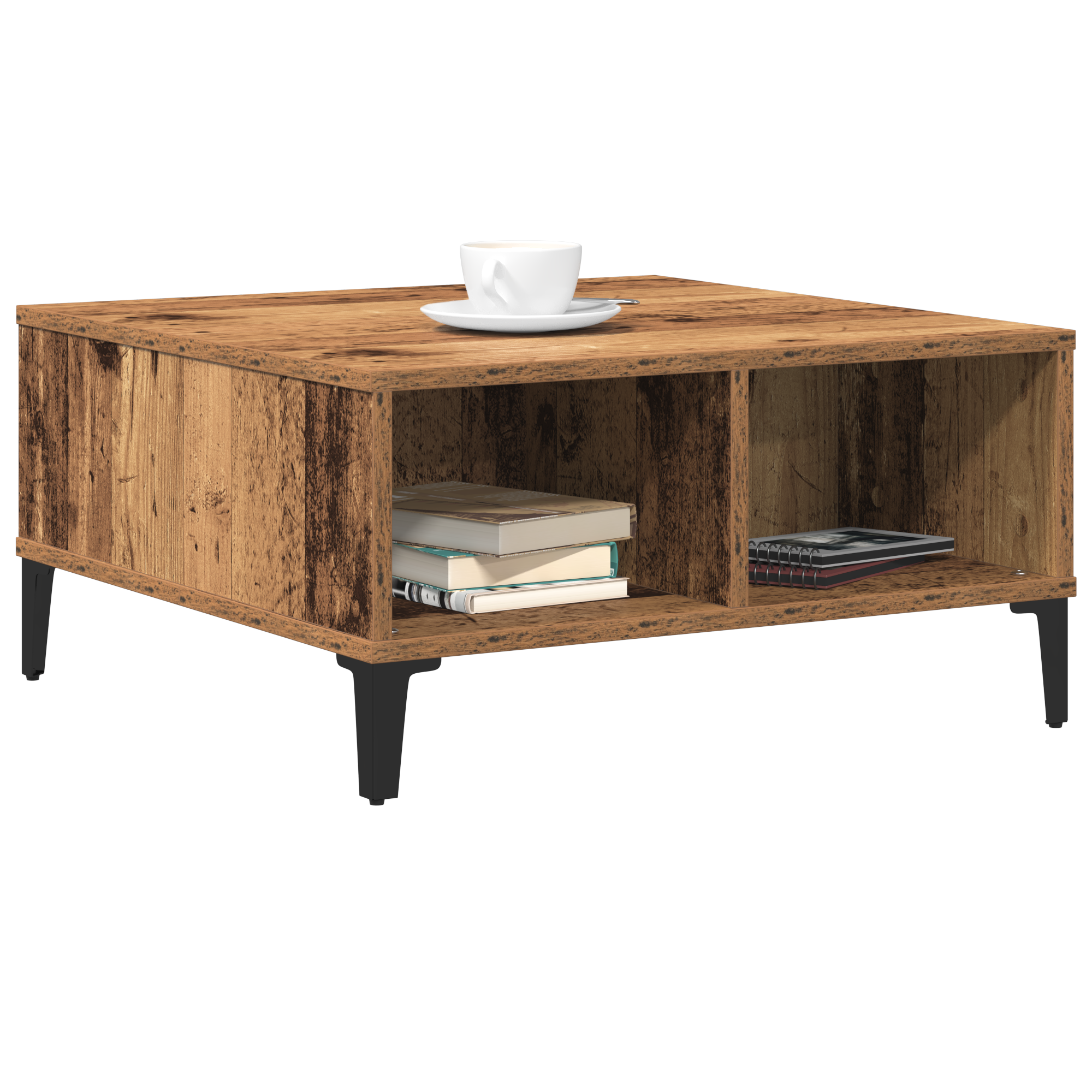 Coffee Table Old Wood 60x60x30 cm Engineered Wood - Image 3