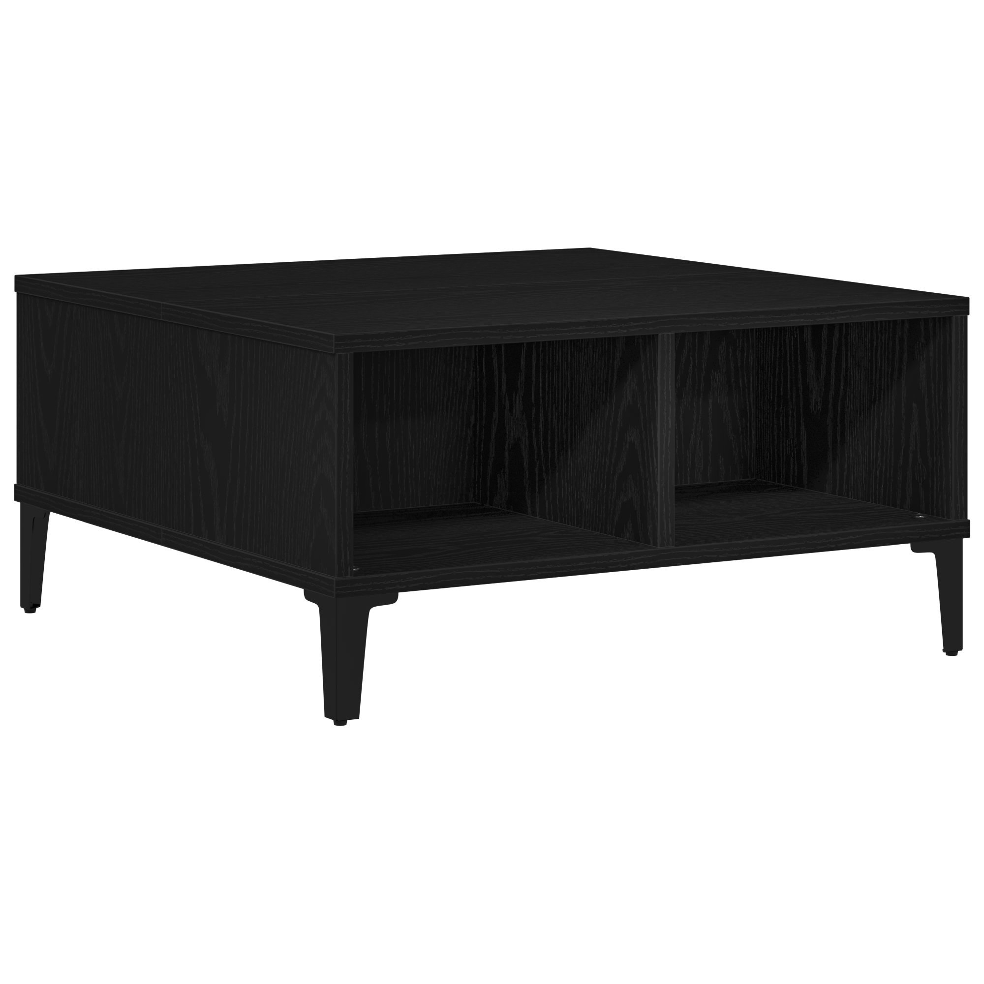 Coffee Table Black Oak 60x60x30 cm Engineered Wood - Image 2