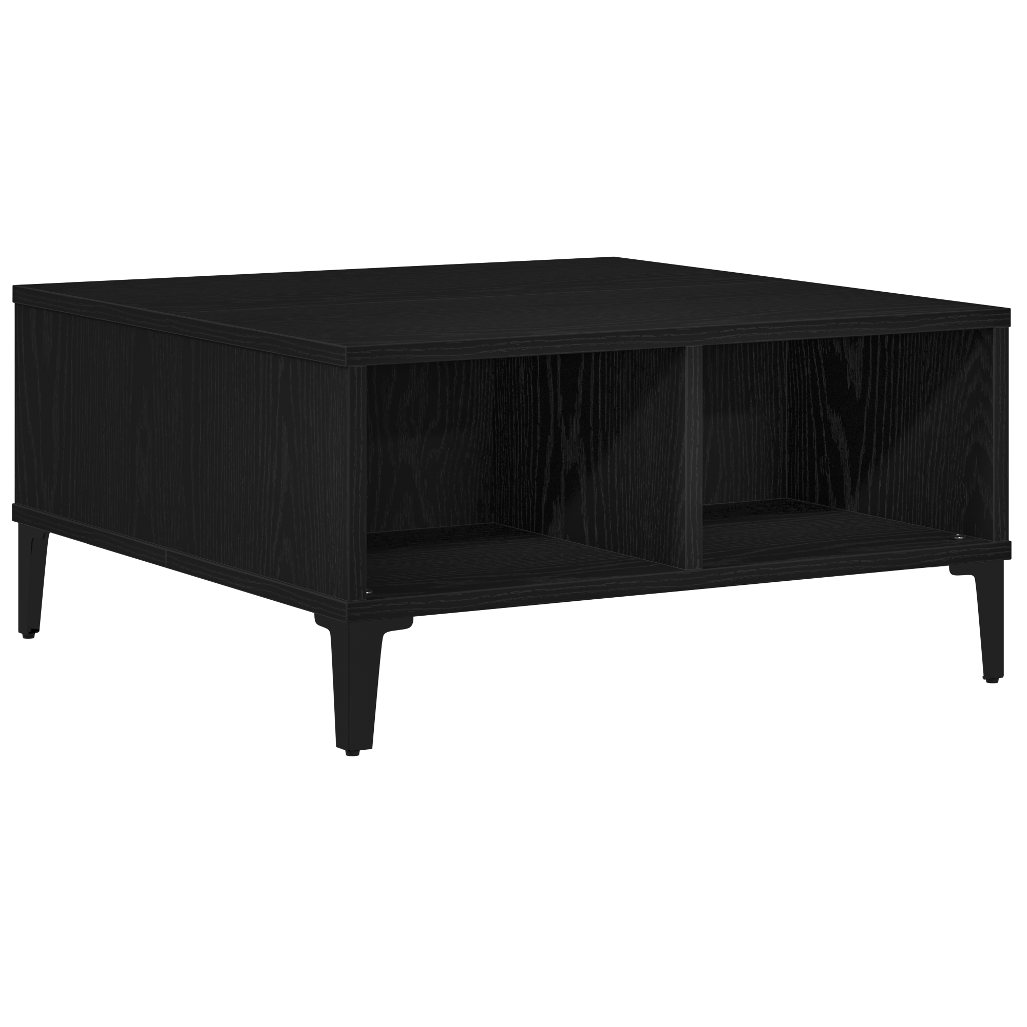 Coffee Table Black Oak 60x60x30 cm Engineered Wood - Image 7