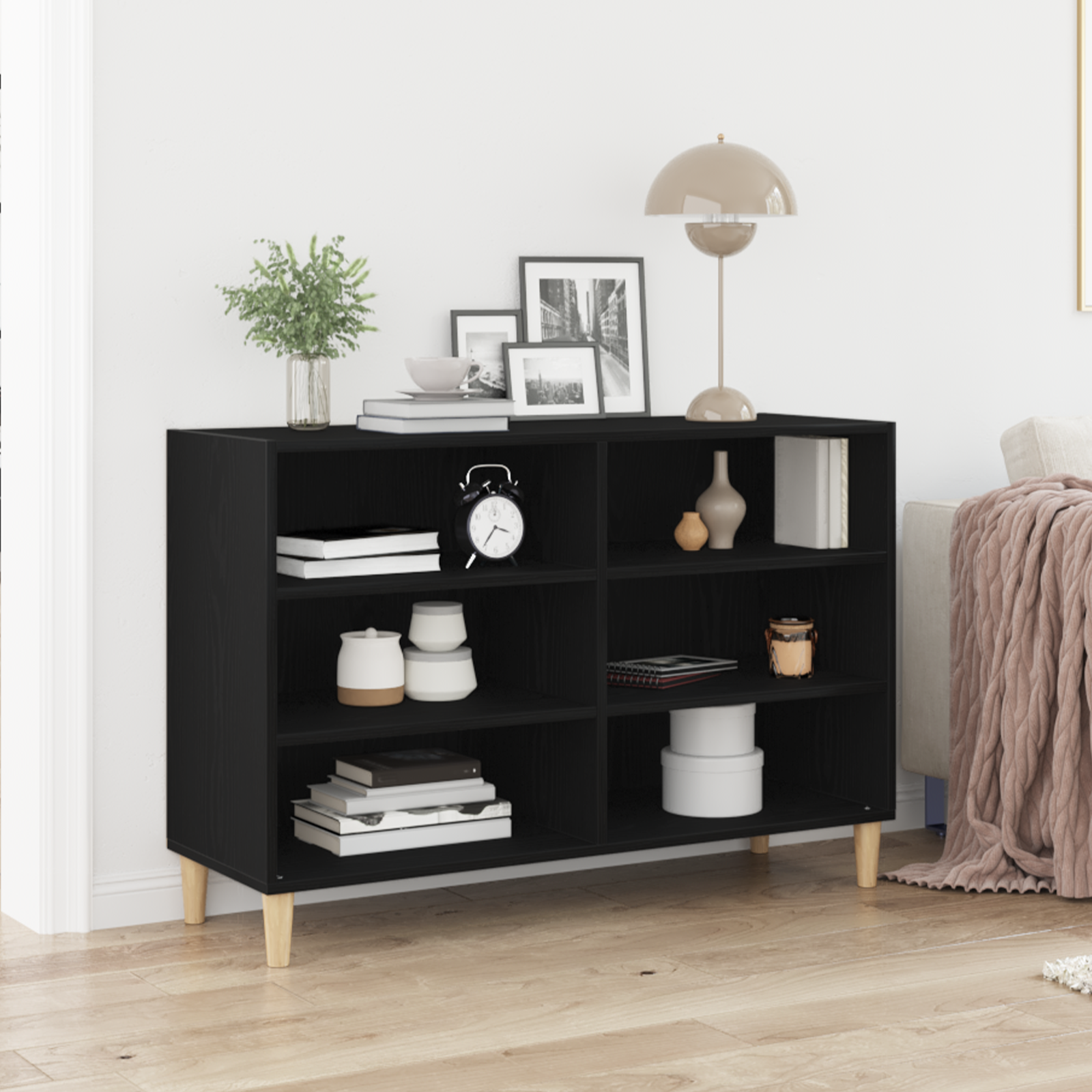 Black Oak Sideboard 103.5x35x70 cm Made of Engineered Wood