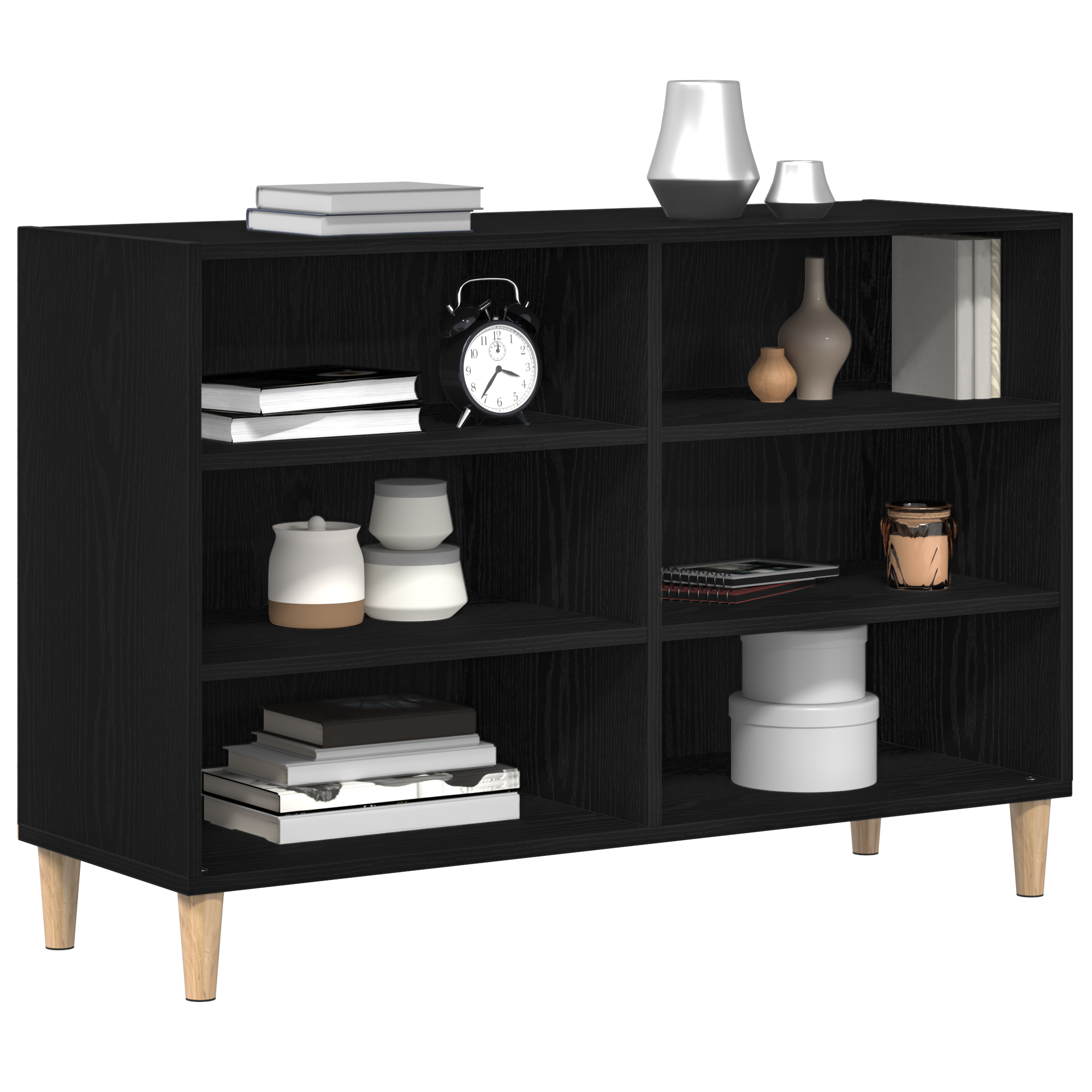 Black Oak Sideboard 103.5x35x70 cm Made of Engineered Wood - Image 3