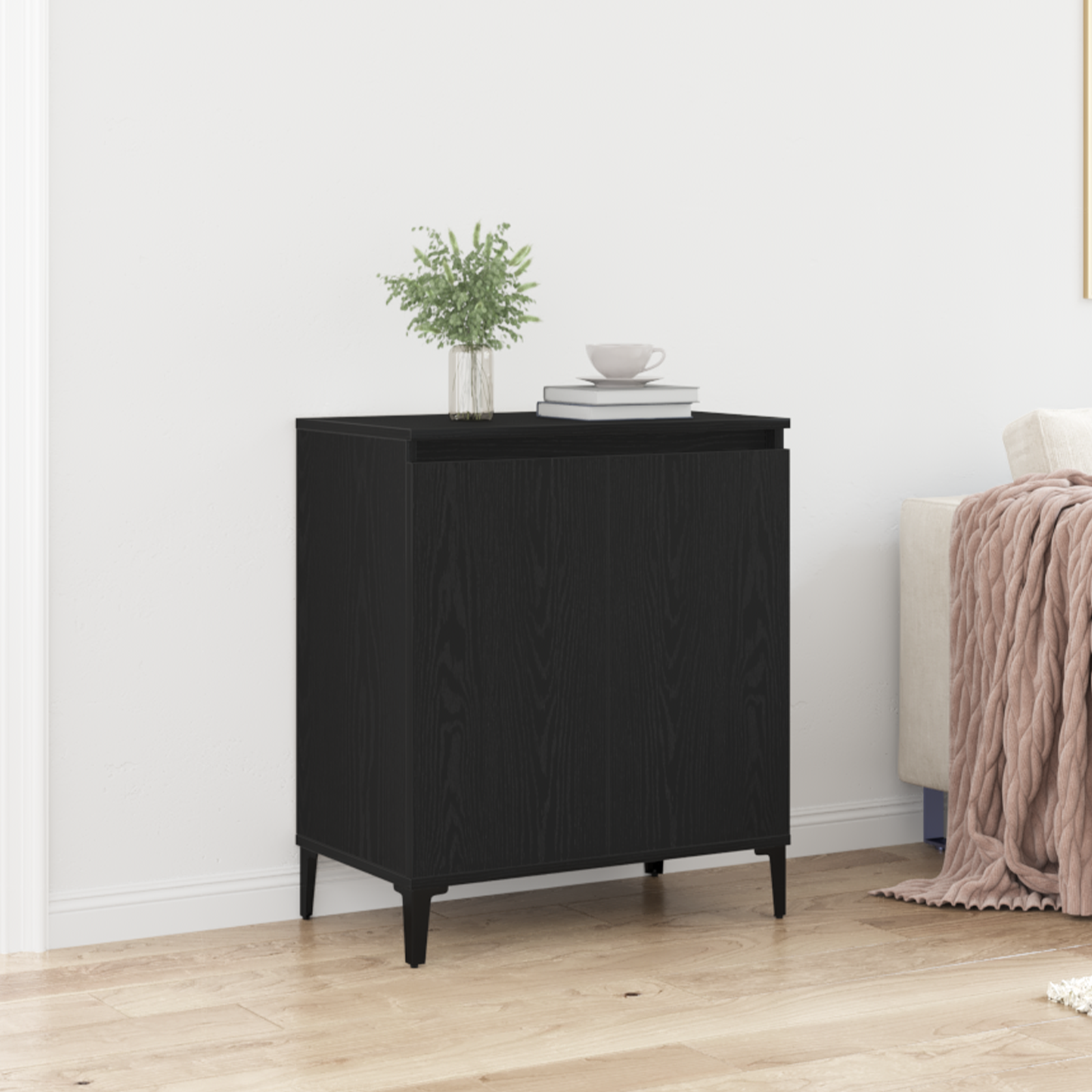 Sideboard Black Oak 60x35x70 cm Engineered Wood