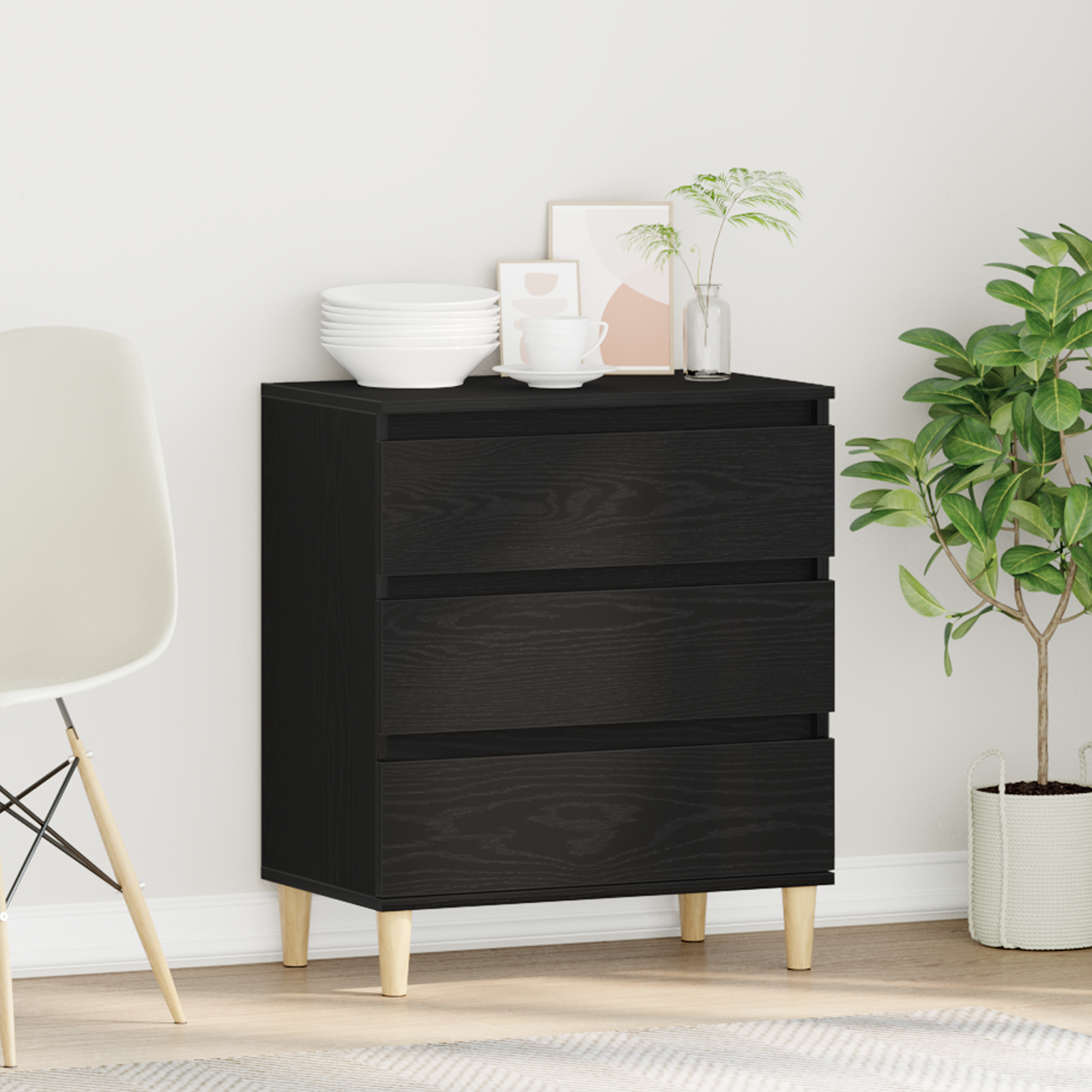 Thumbnail - vidaXL Sideboard Schwarze Eiche 60x35x70 cm Holzwerkstoff