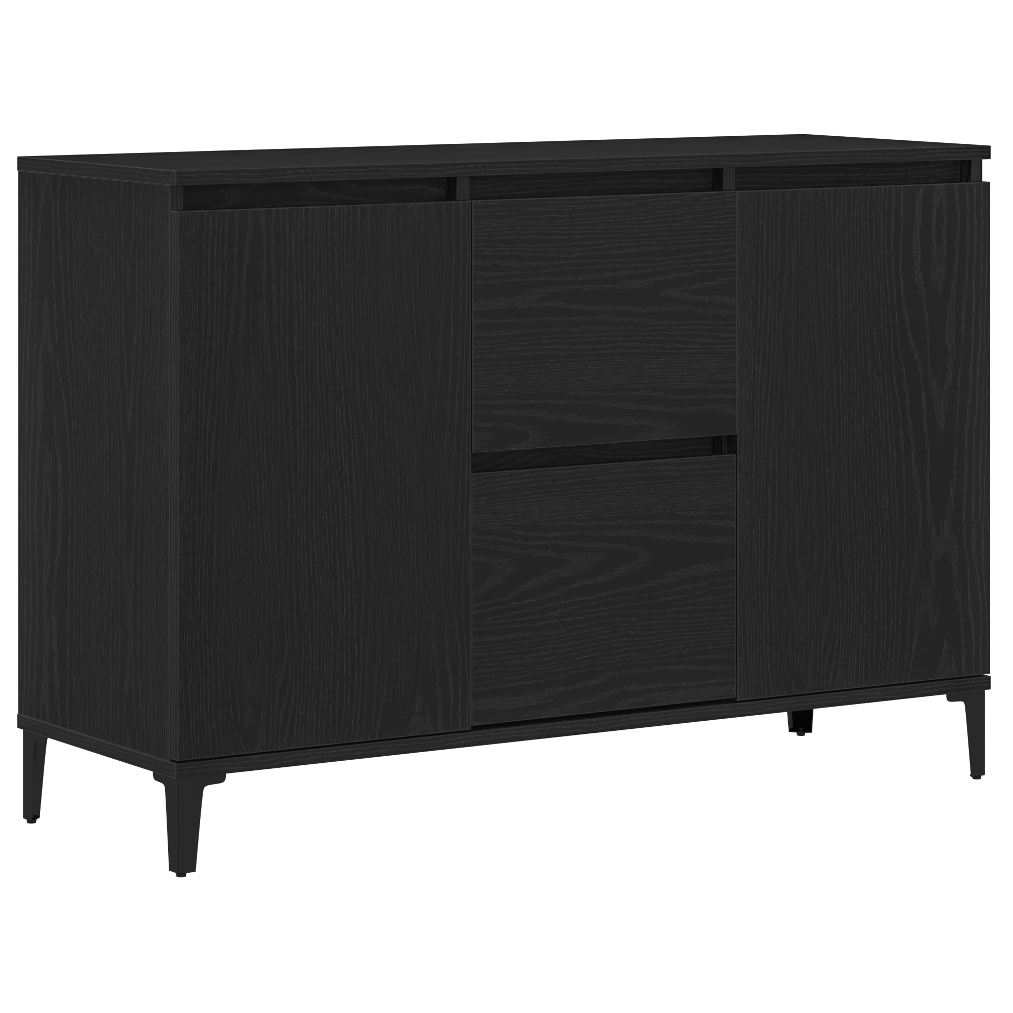 Thumbnail - vidaXL Sideboard Schwarz Eiche 104x35x70 cm Holzwerkstoff
