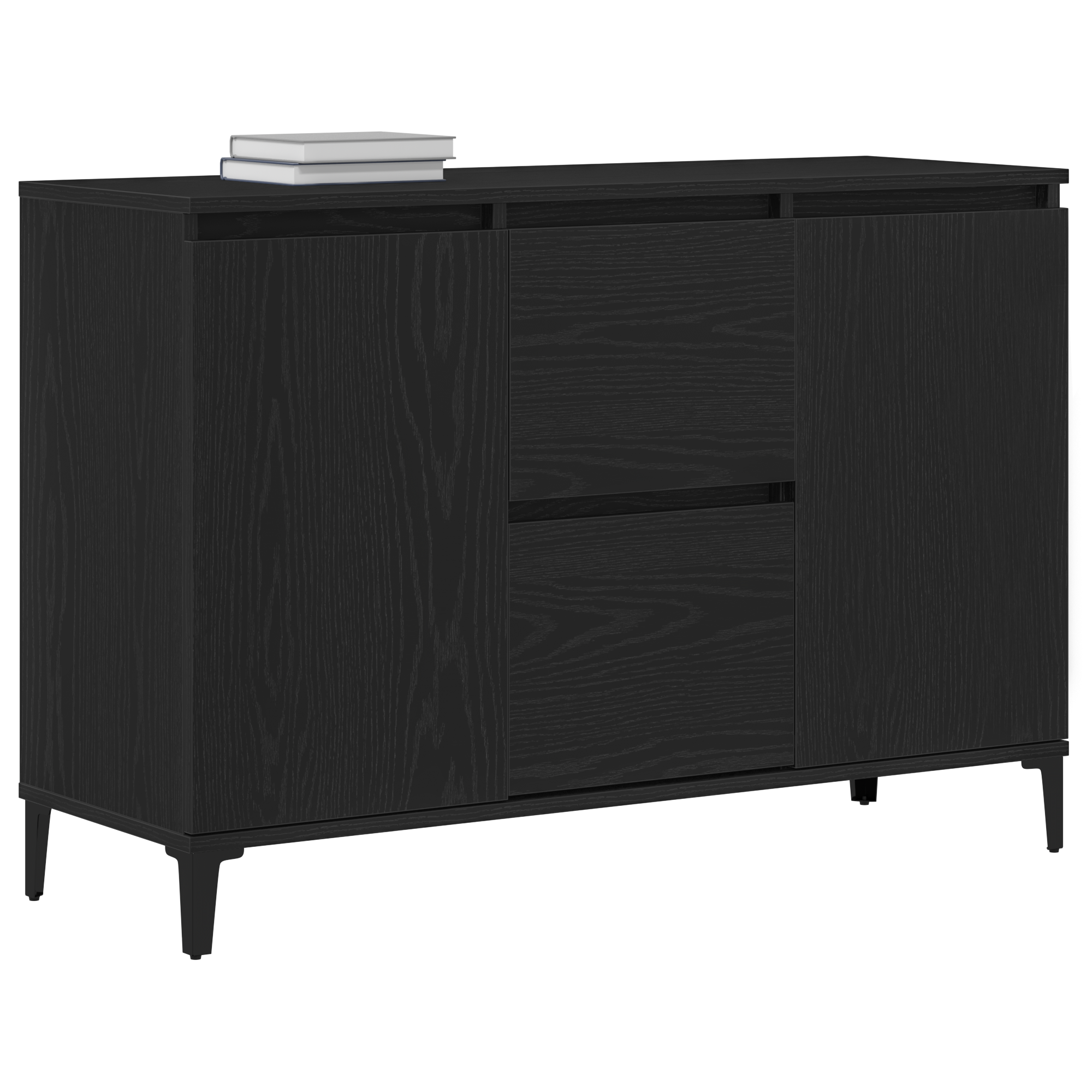 Thumbnail - vidaXL Sideboard Schwarz Eiche 104x35x70 cm Holzwerkstoff