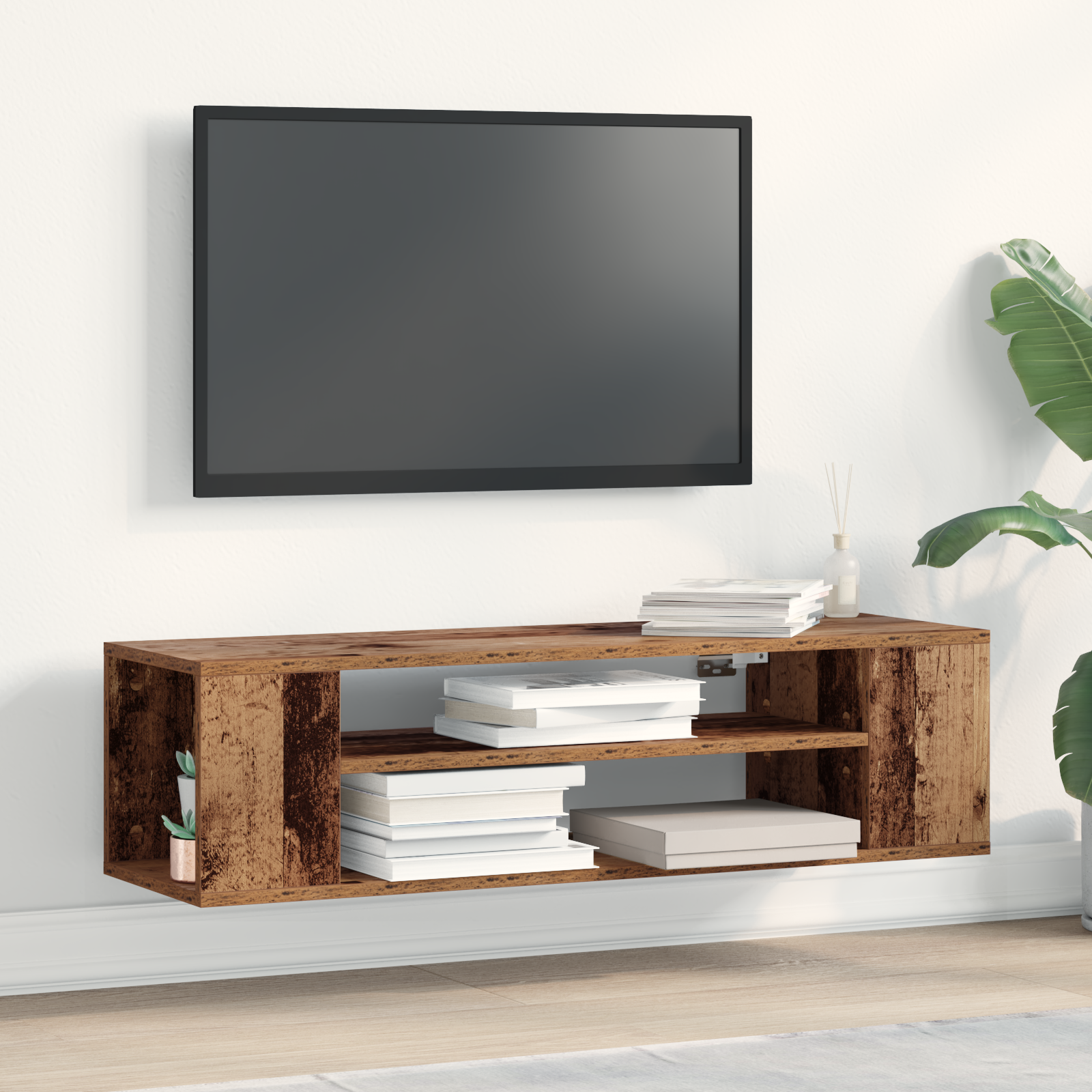 Thumbnail - vidaXL TV-Wandschrank Altholz 100x30x26,5 cm Holzwerkstoff