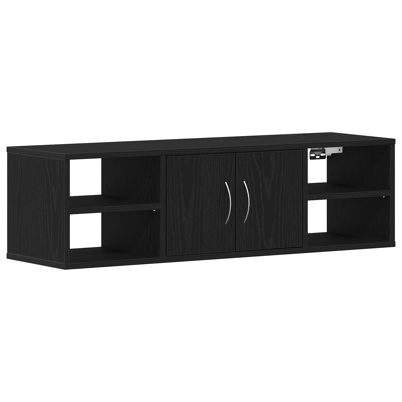 Wall-Mounted Shelf Black Oak 140x41x75 cm Engineered Wood - Image 2
