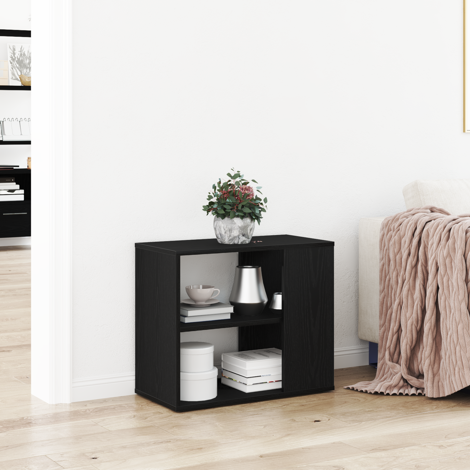 Thumbnail - vidaXL Sideboard in schwarzer Eiche, 60x30x50 cm, aus Holzwerkstoff