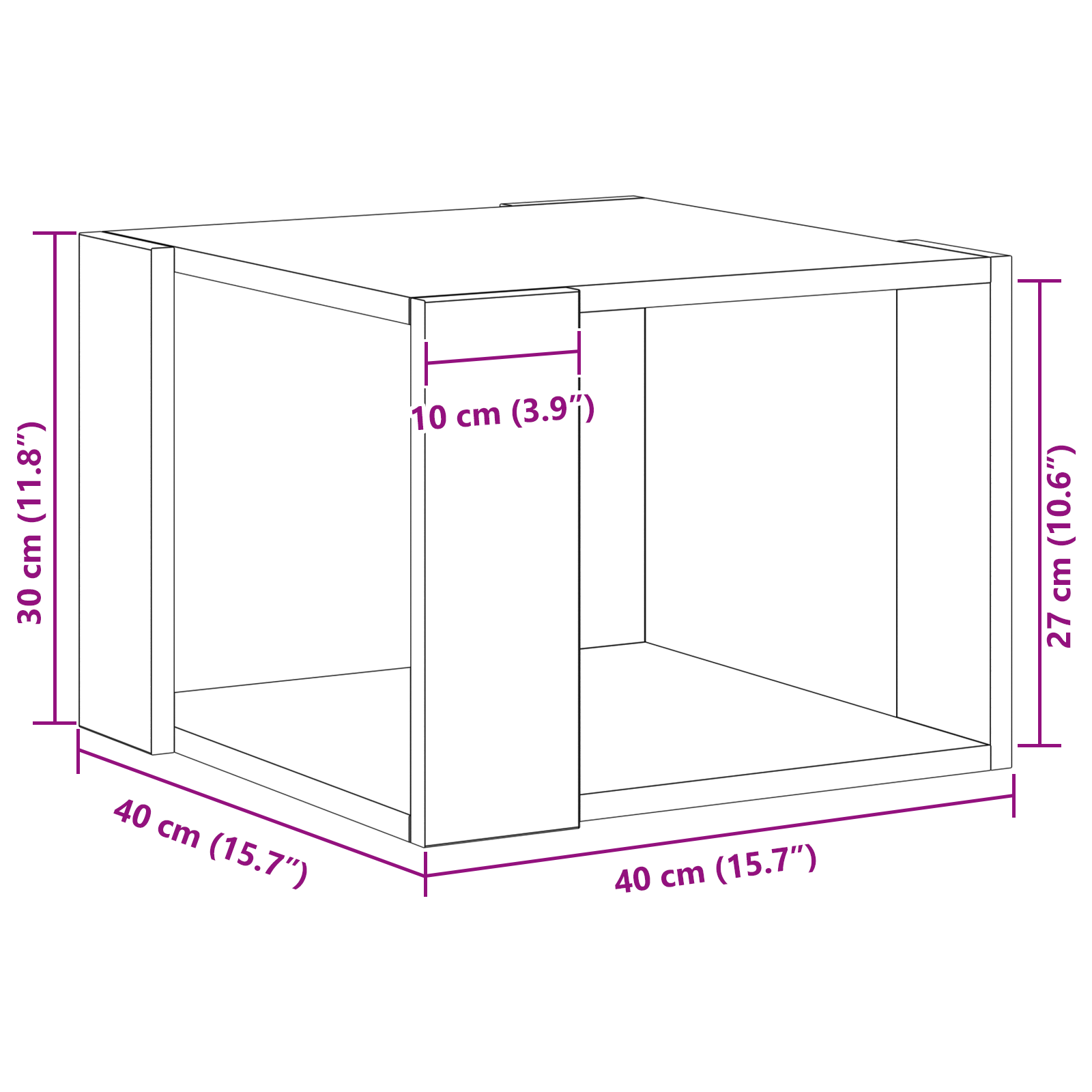 Coffee Table Black oak 40x40x30 cm Engineered wood - Image 9