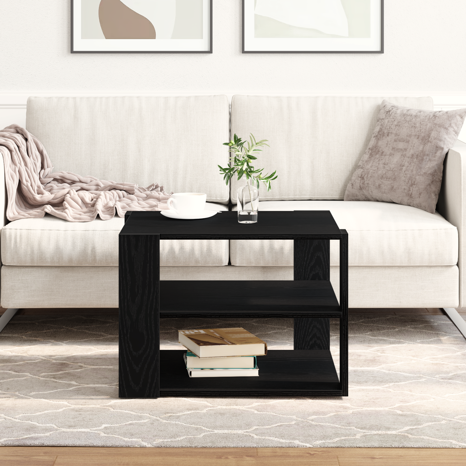 Thumbnail - vidaXL Couchtisch Schwarz Eiche 59,5x59,5x40 cm Holzwerkstoff