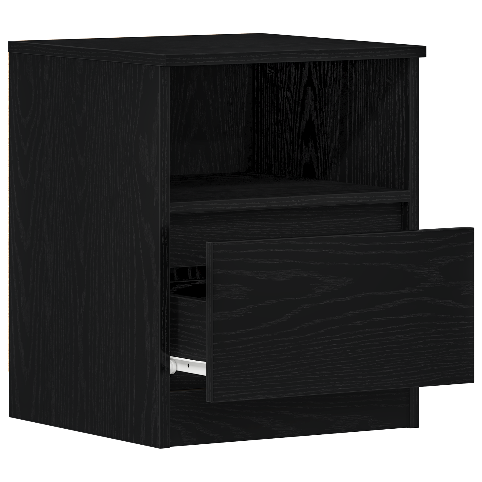 Black Oak Nightstand 15.7x15.7x19.7 inches Made of Engineered Wood - Image 5